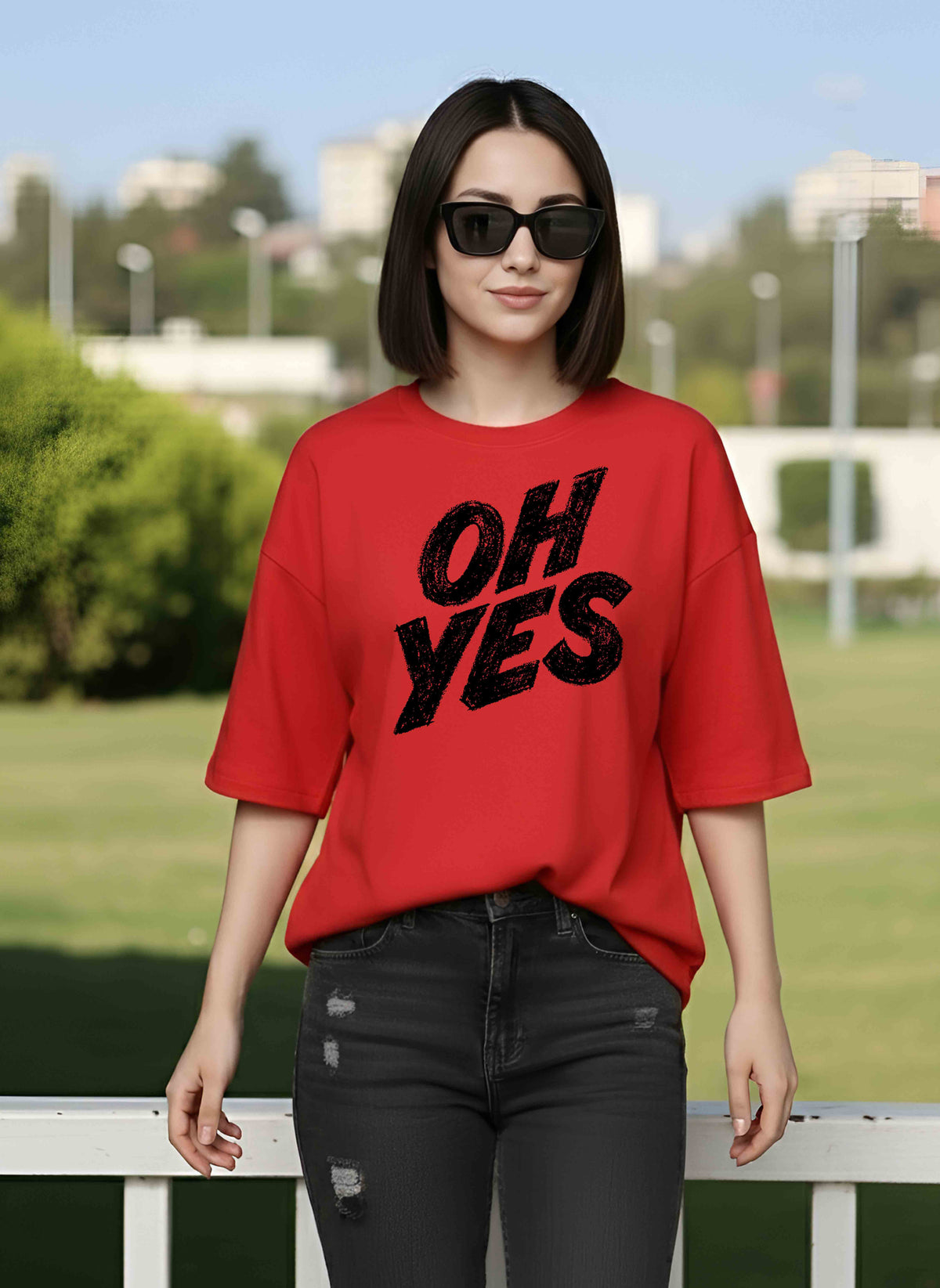Graphic Oversized Tshirt Oh Yes