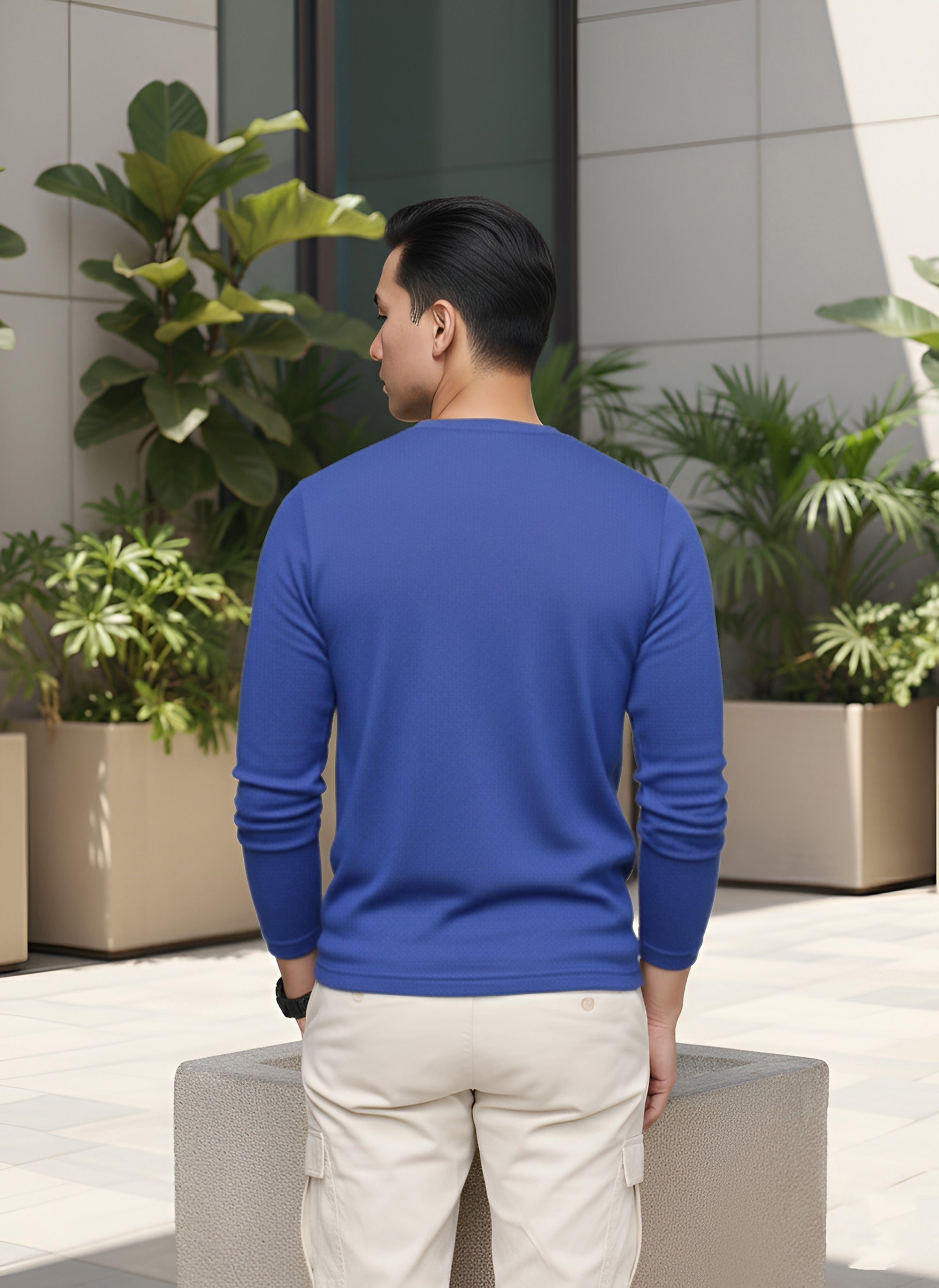 Long Sleeve Royal Blue T-Shirt