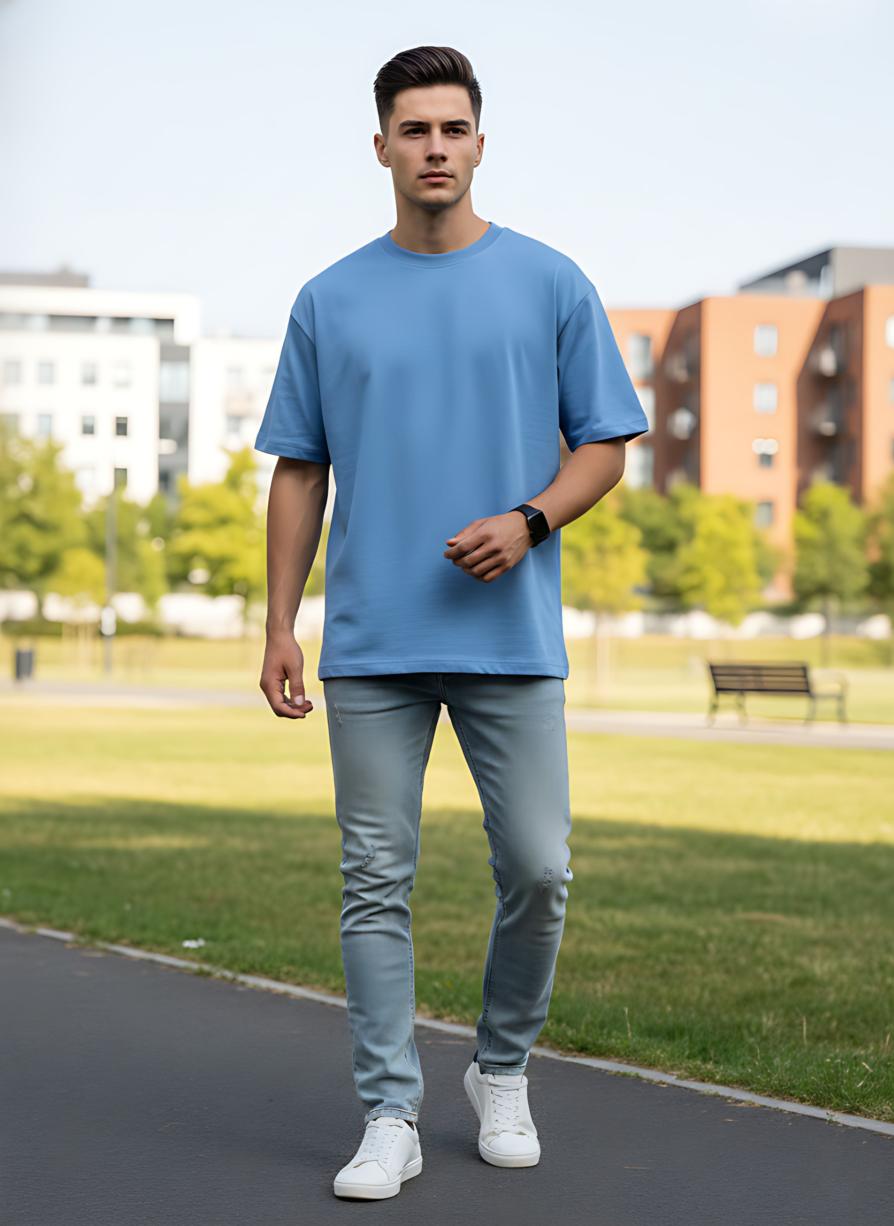 Oversized Sky Blue T-Shirt