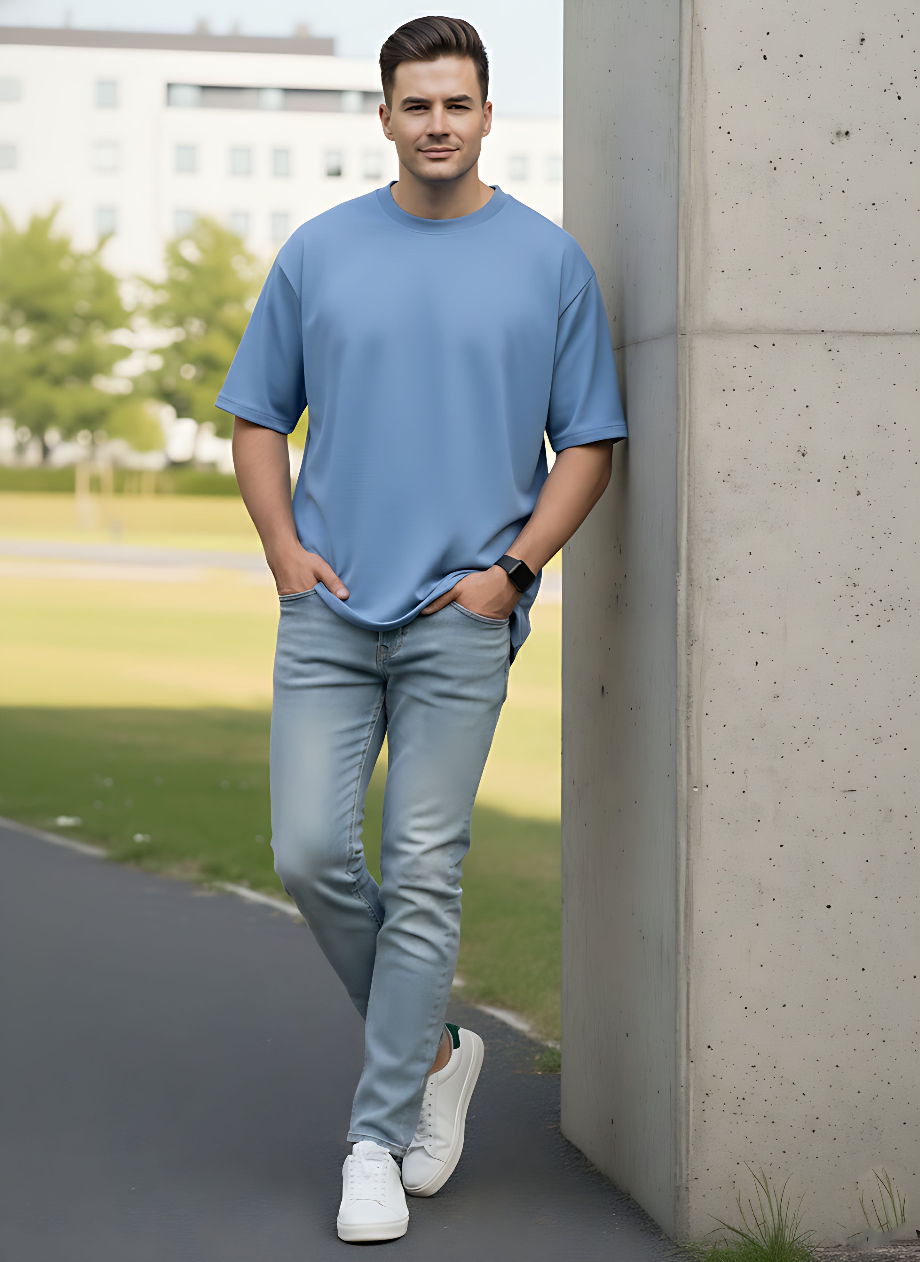 Oversized Sky Blue T-Shirt
