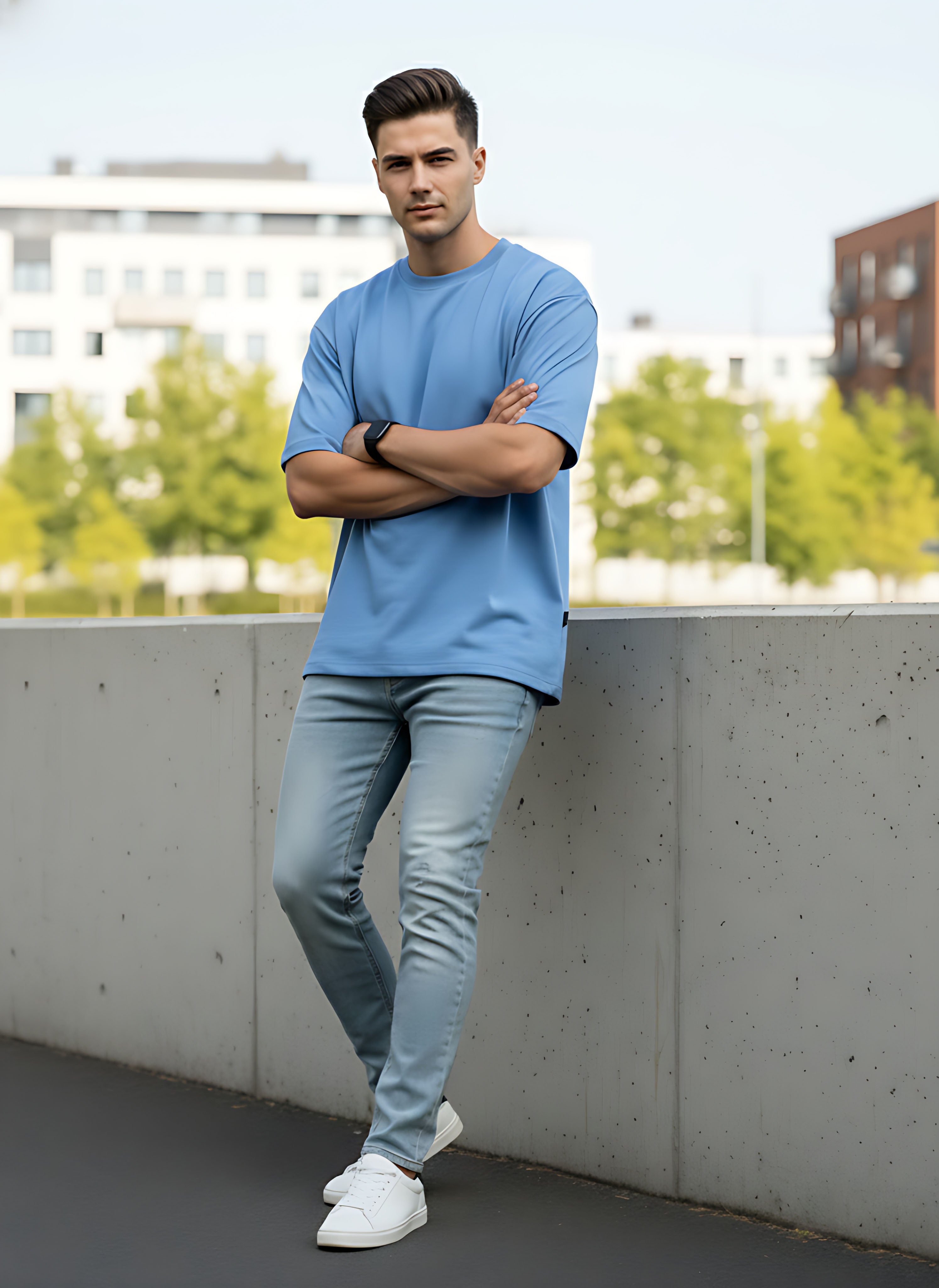 Oversized Sky Blue T-Shirt