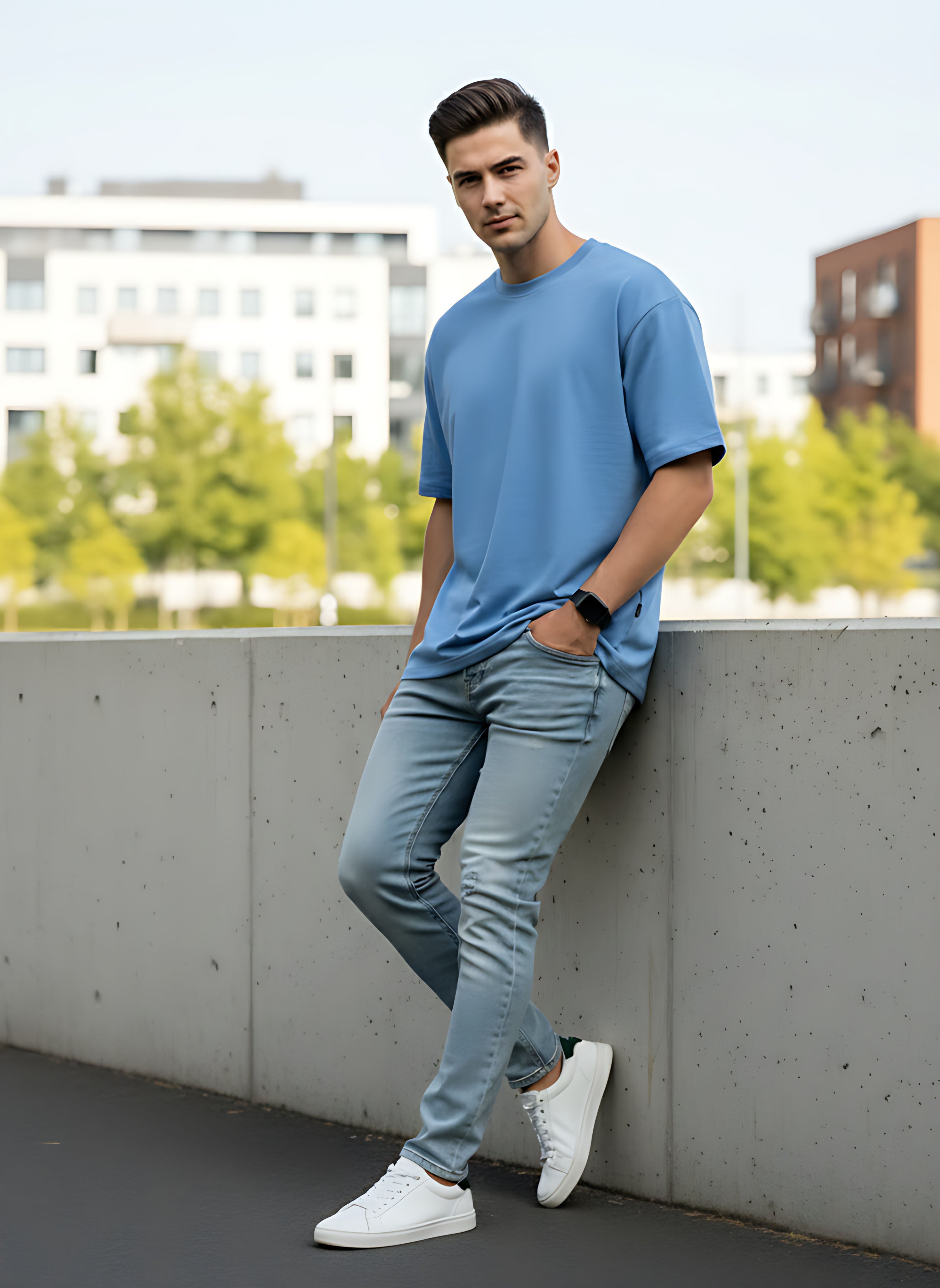 Oversized Sky Blue T-Shirt