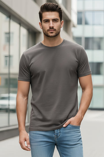 Half Sleeve Steel Grey T-Shirt