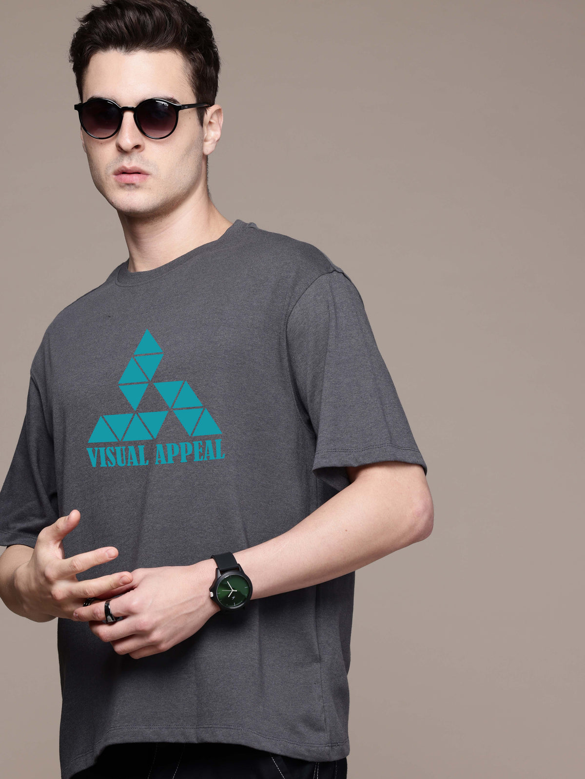 Graphic Oversized Visuals Print Tshirt