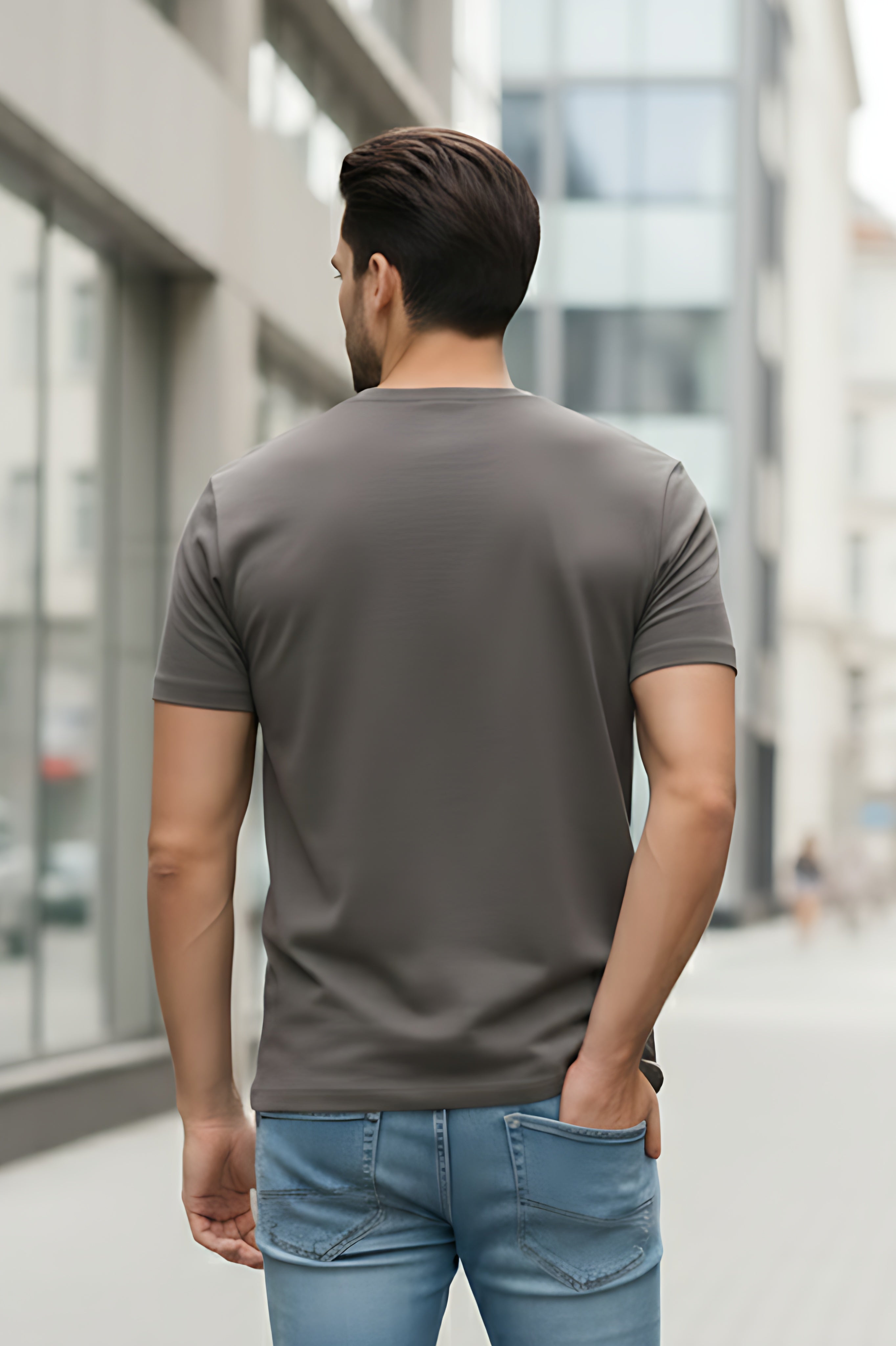 Half Sleeve Steel Grey T-Shirt