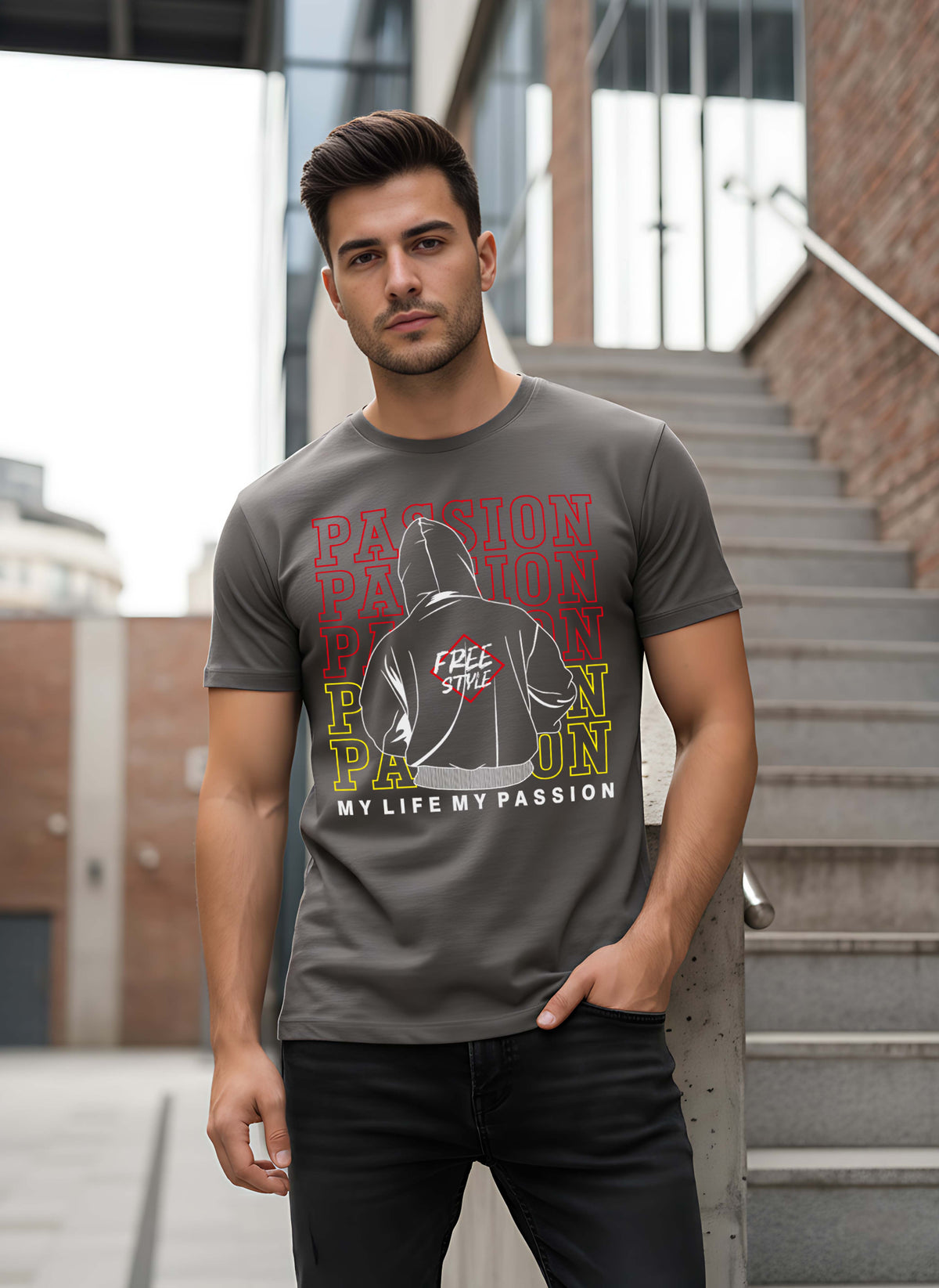 Mens Graphic Regular Half Sleeve T Shirt