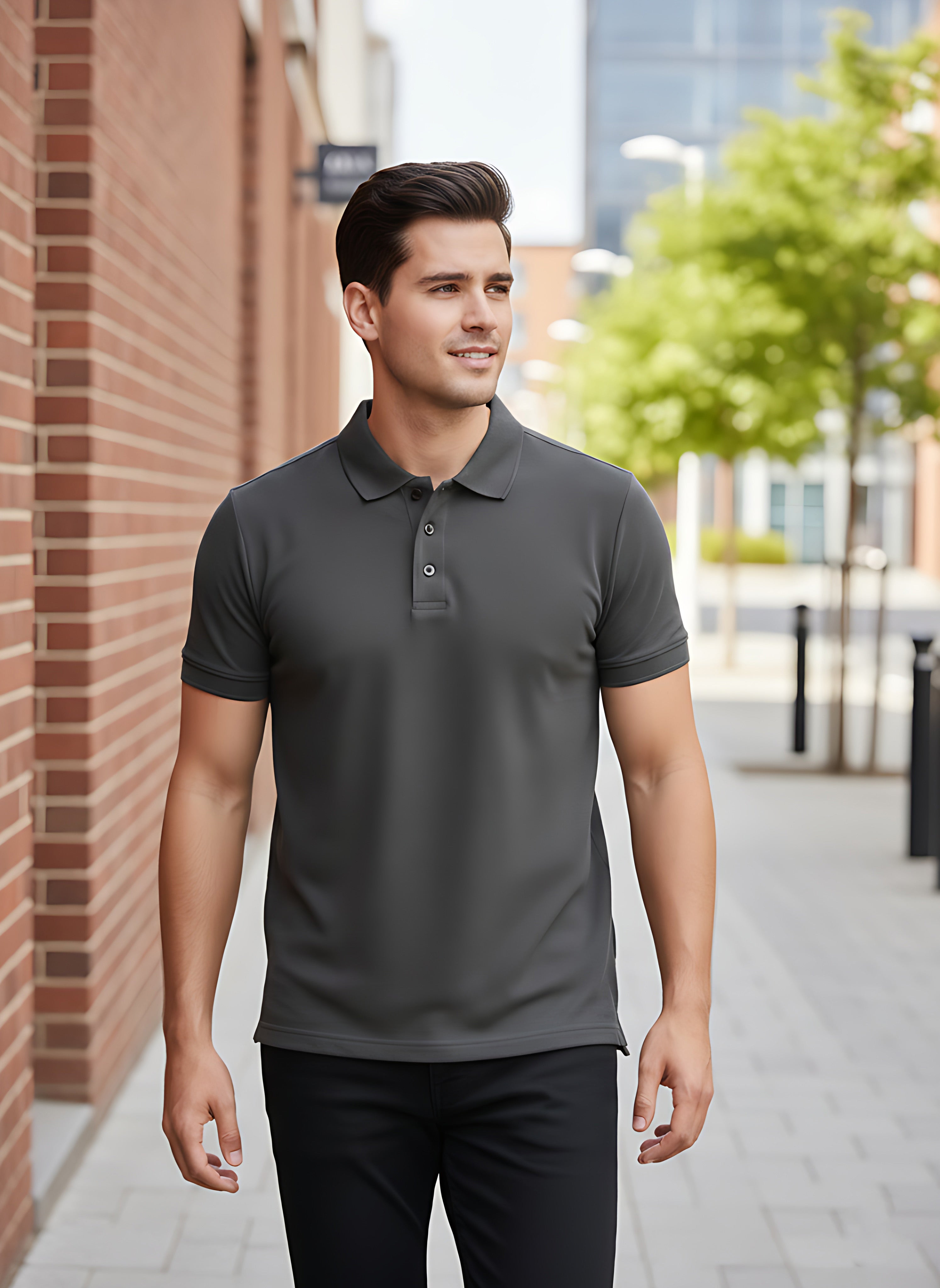 Steel Grey Polo T-Shirt