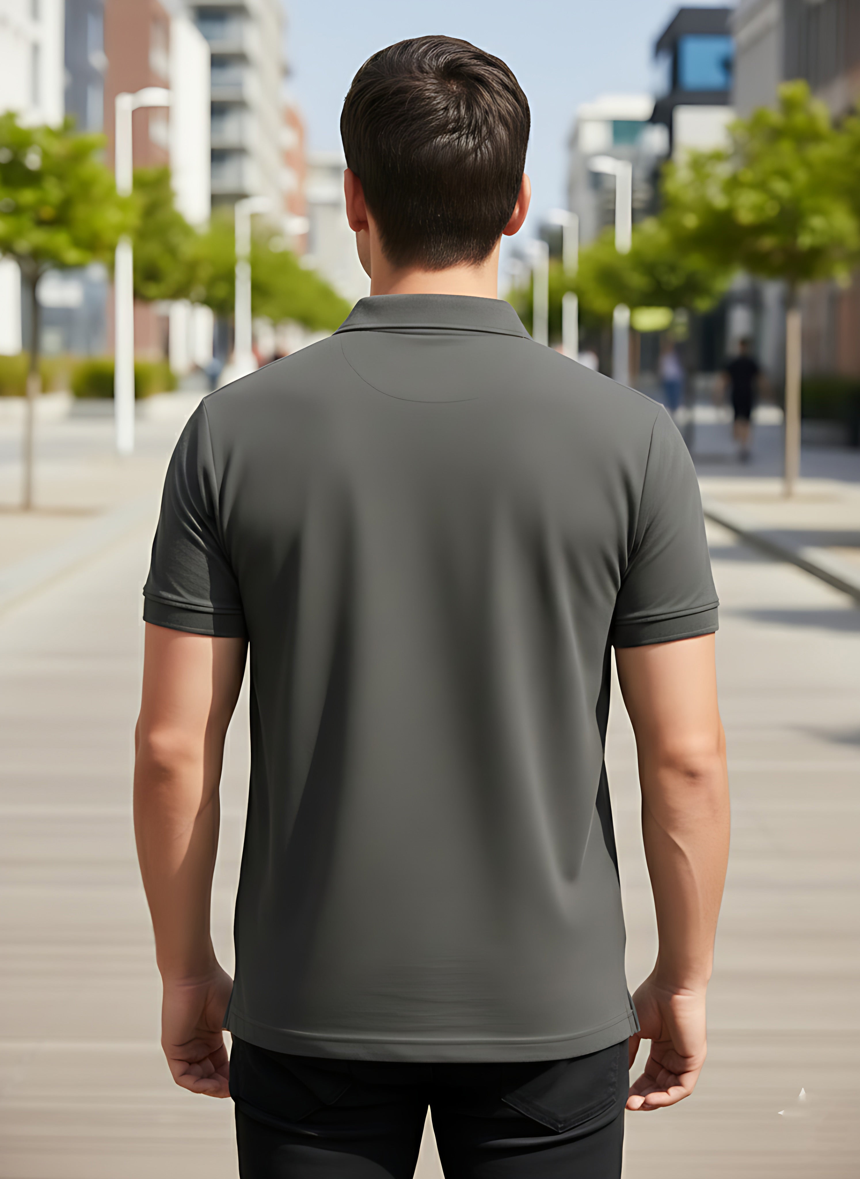 Steel Grey Polo T-Shirt