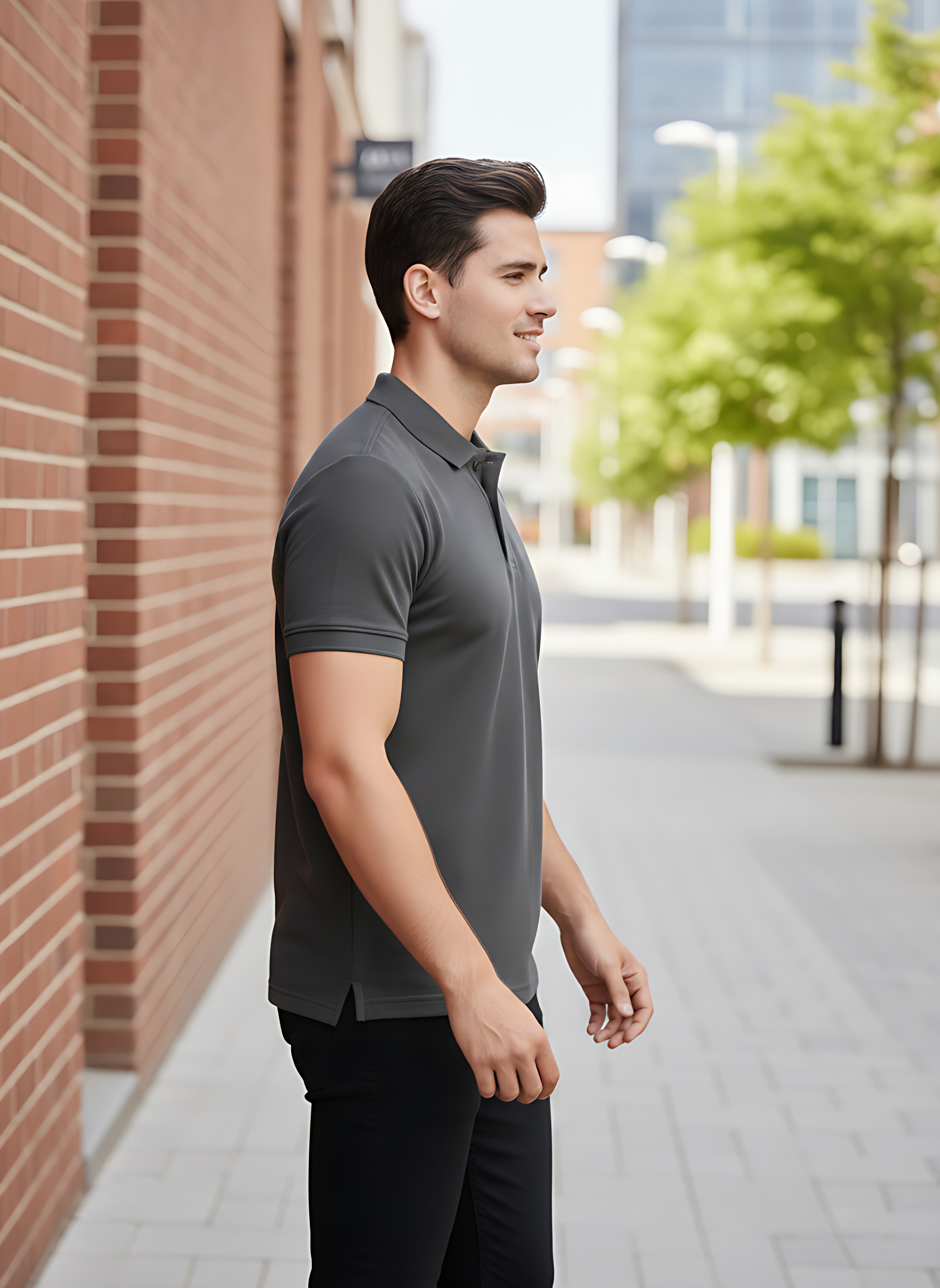 Steel Grey Polo T-Shirt