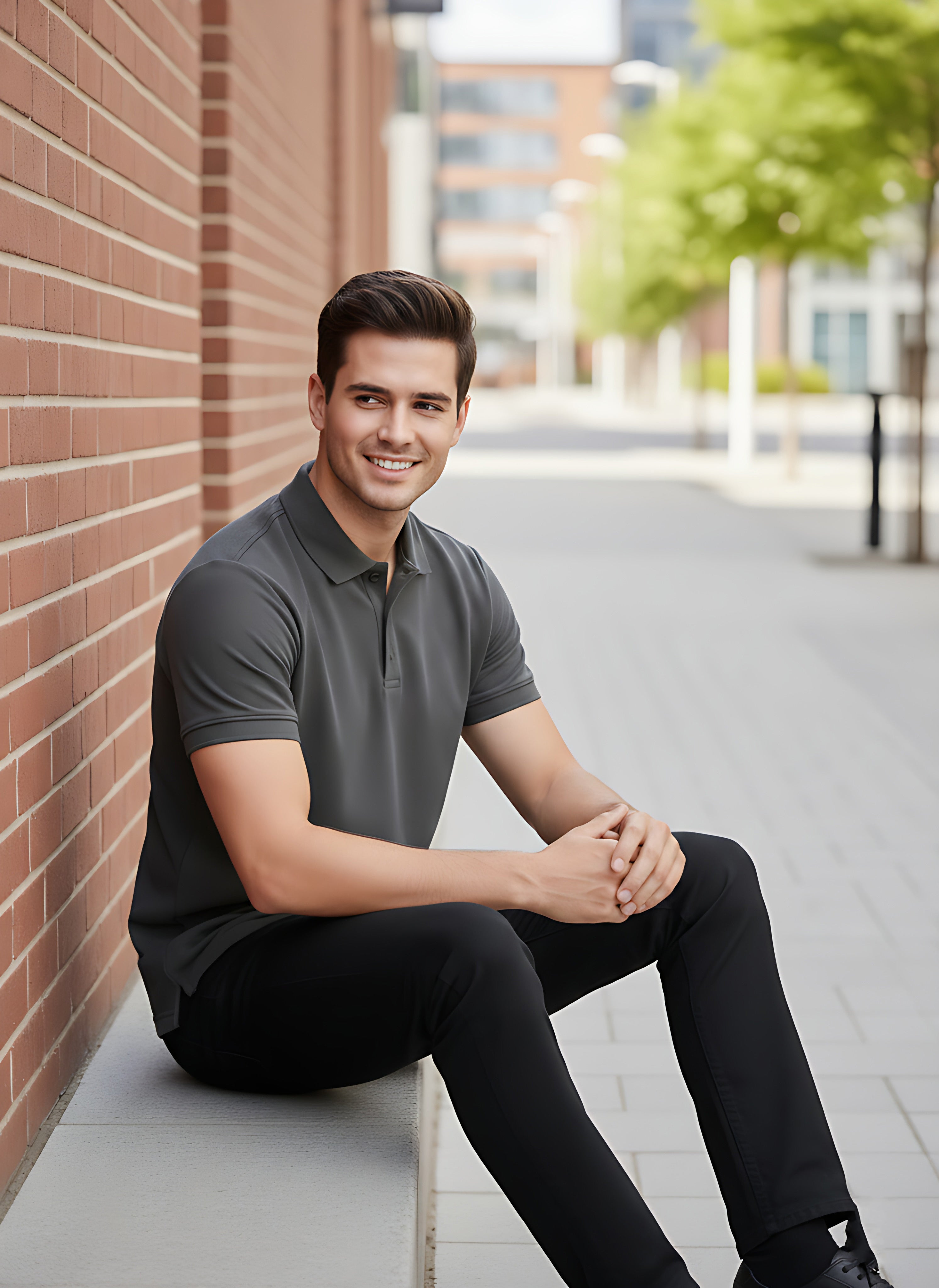 Steel Grey Polo T-Shirt