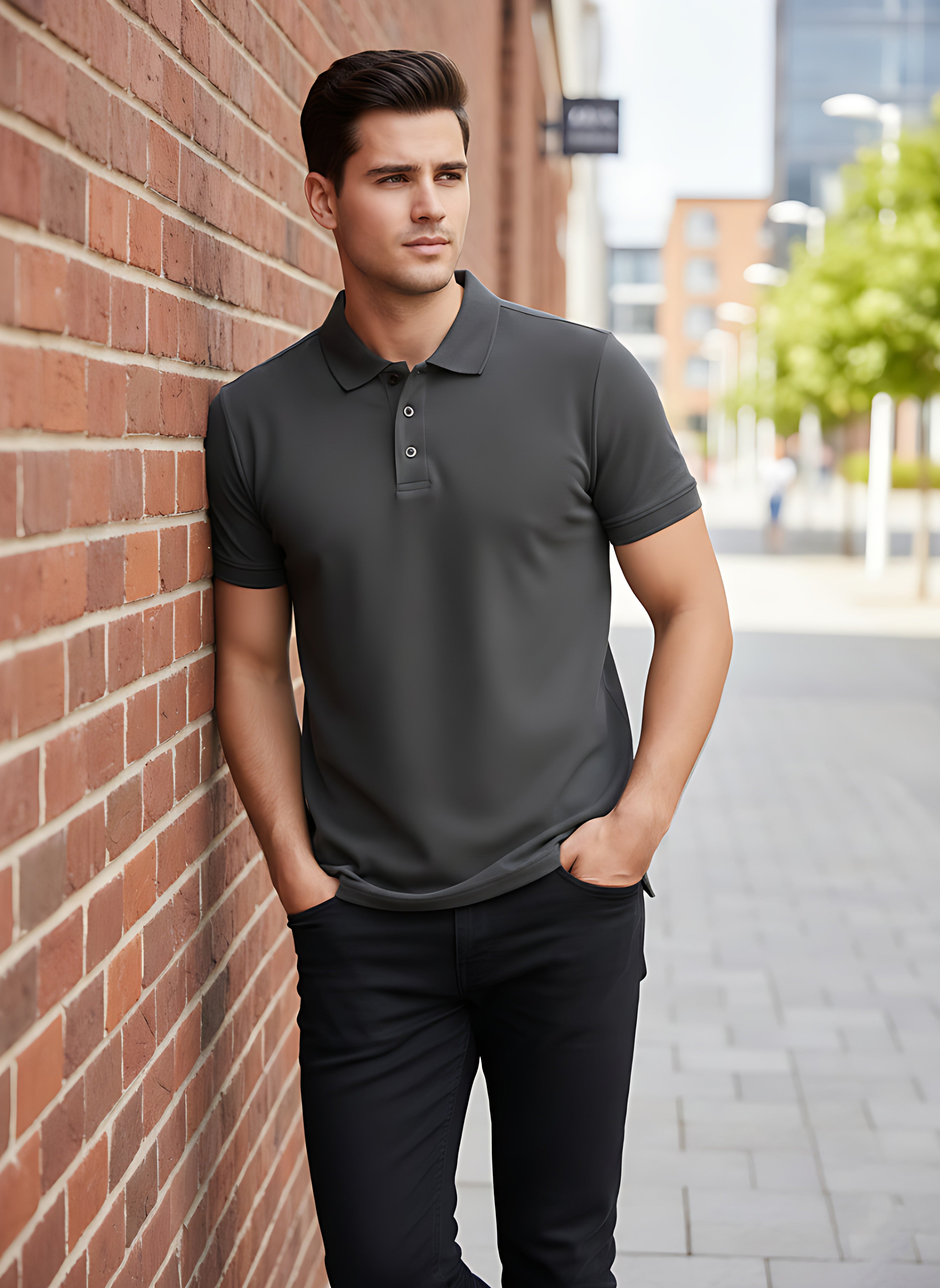 Steel Grey Polo T-Shirt