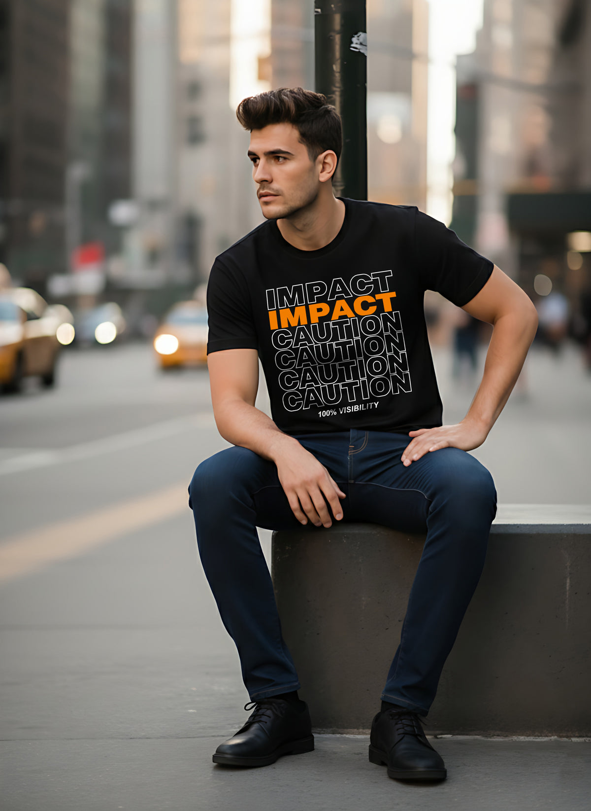 Mens Graphic Regular Half Black T-Shirt