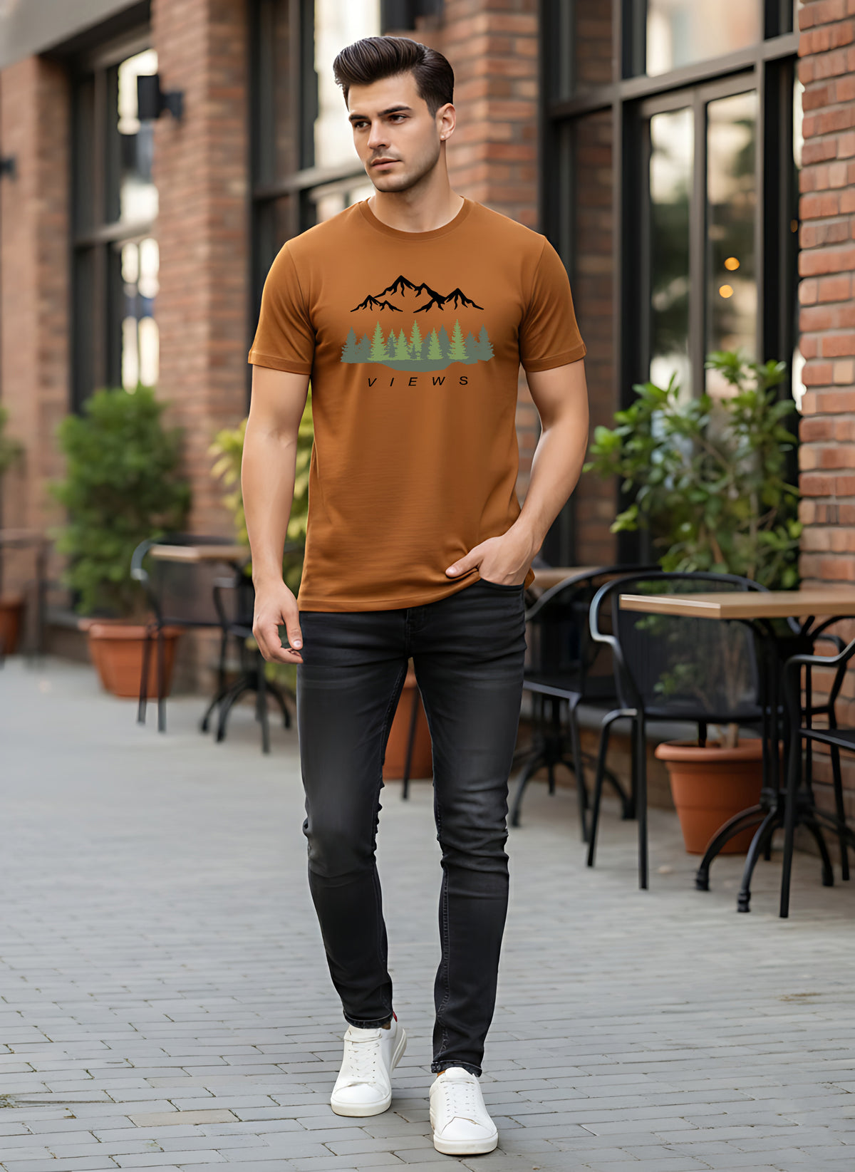 Mens Graphic Regular Half Sleeve T Shirt