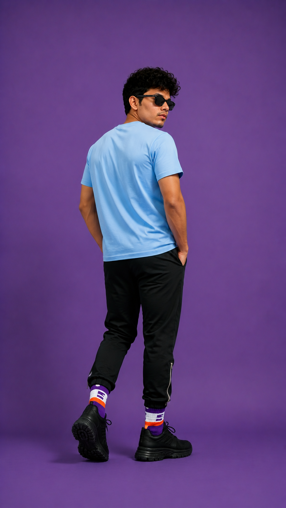 Mens Regular Half Sleeve Sky Blue T-Shirt