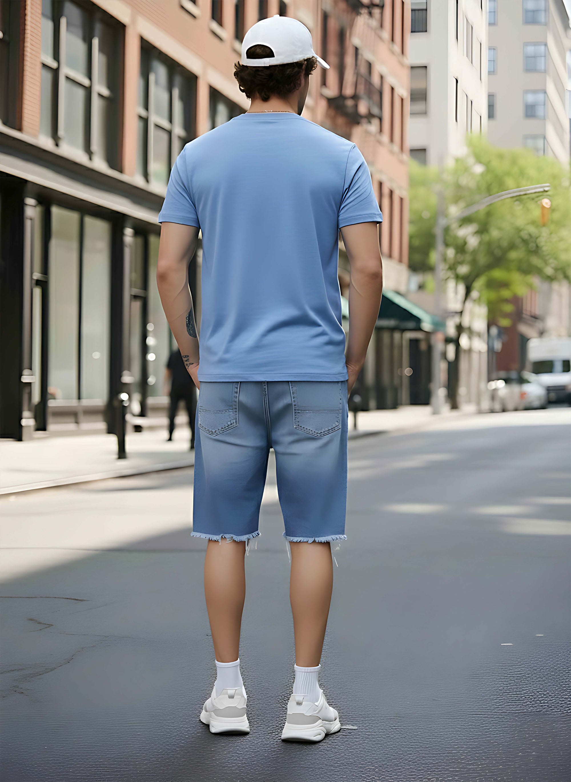 Half Sleeve Sky Blue T-Shirt