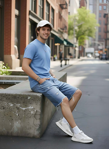 Half Sleeve Sky Blue T-Shirt