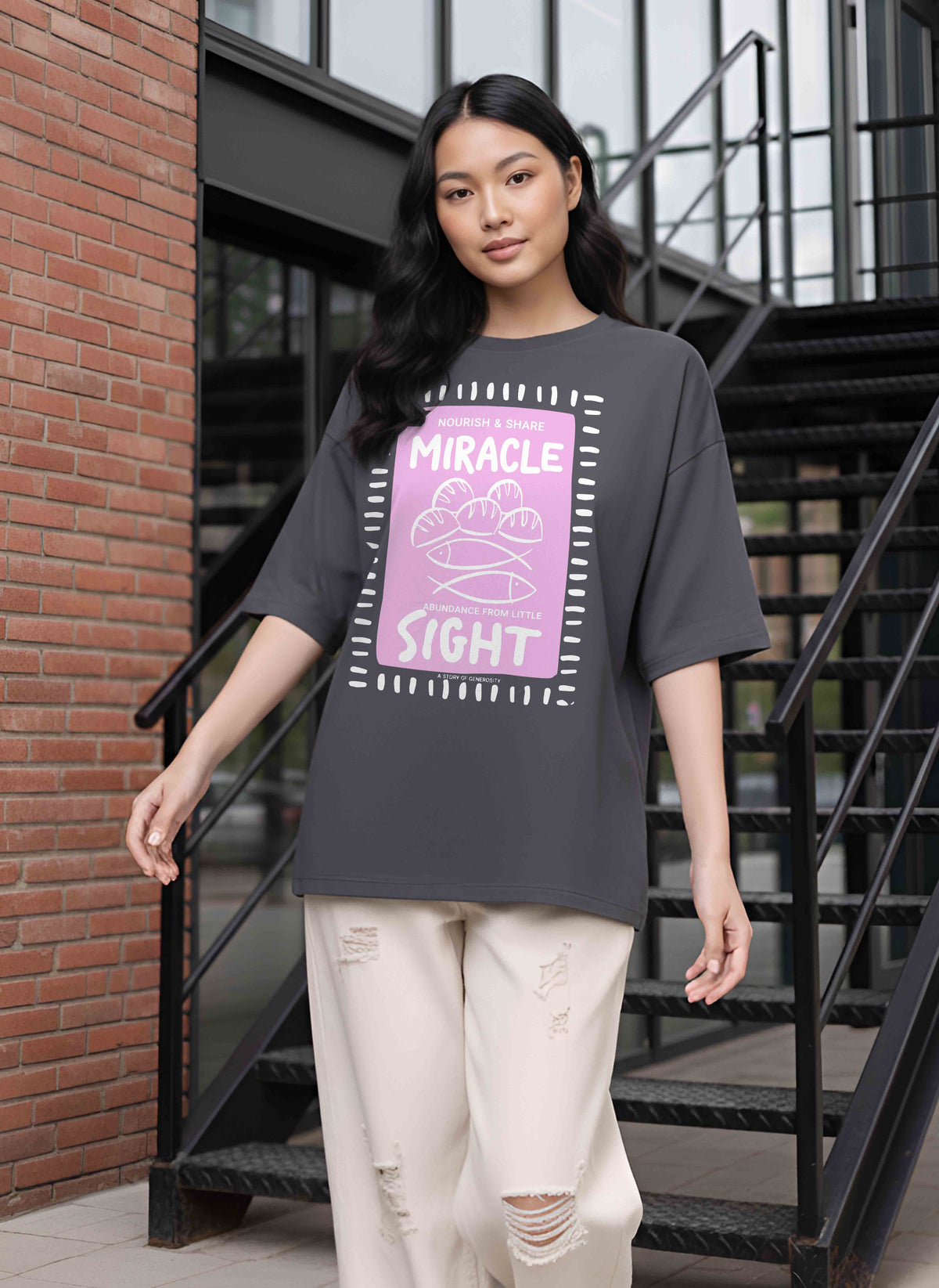 Graphic Oversized Tshirt  Miracle