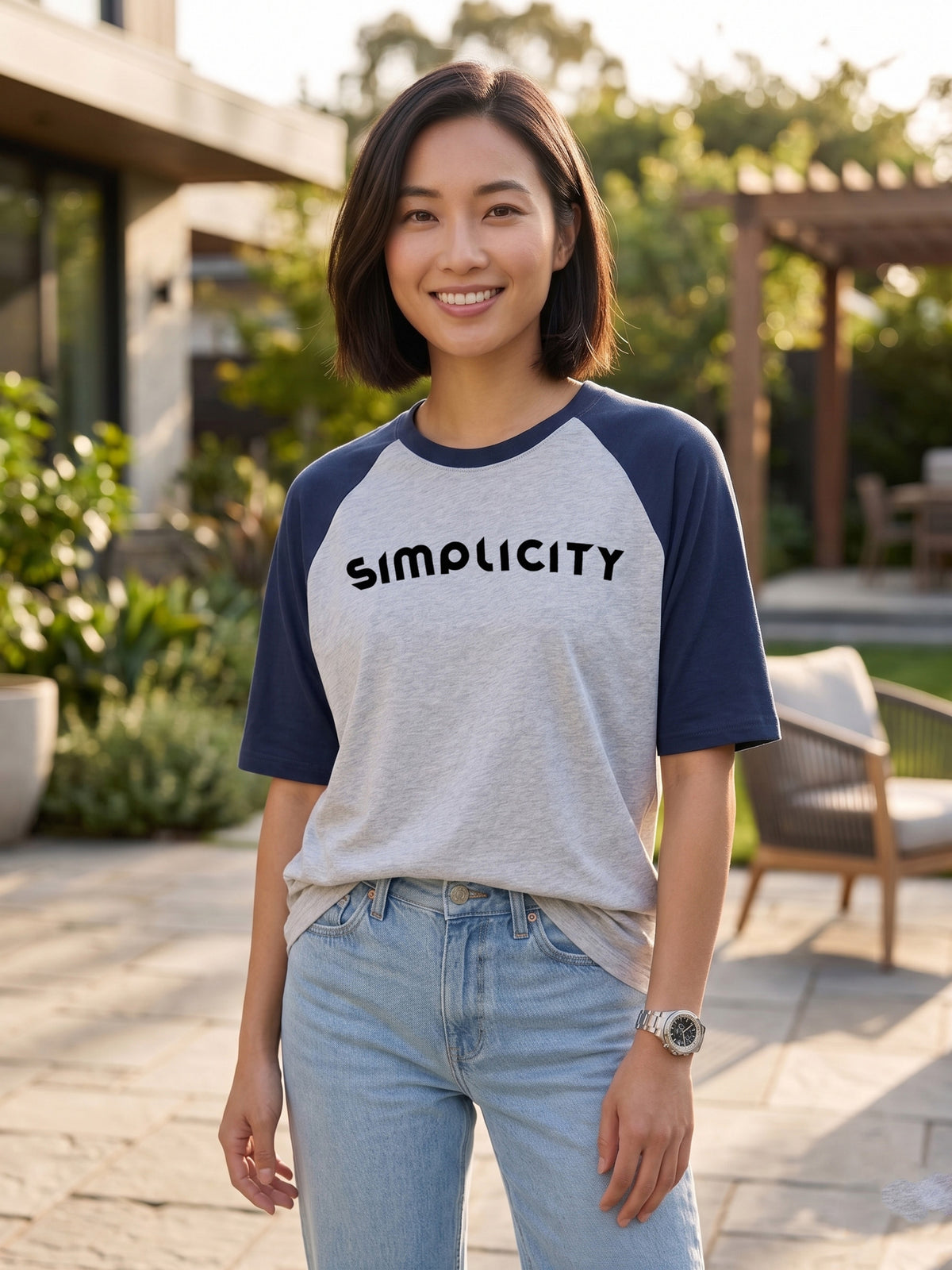 Graphic Raglan Sleeve Simplicity