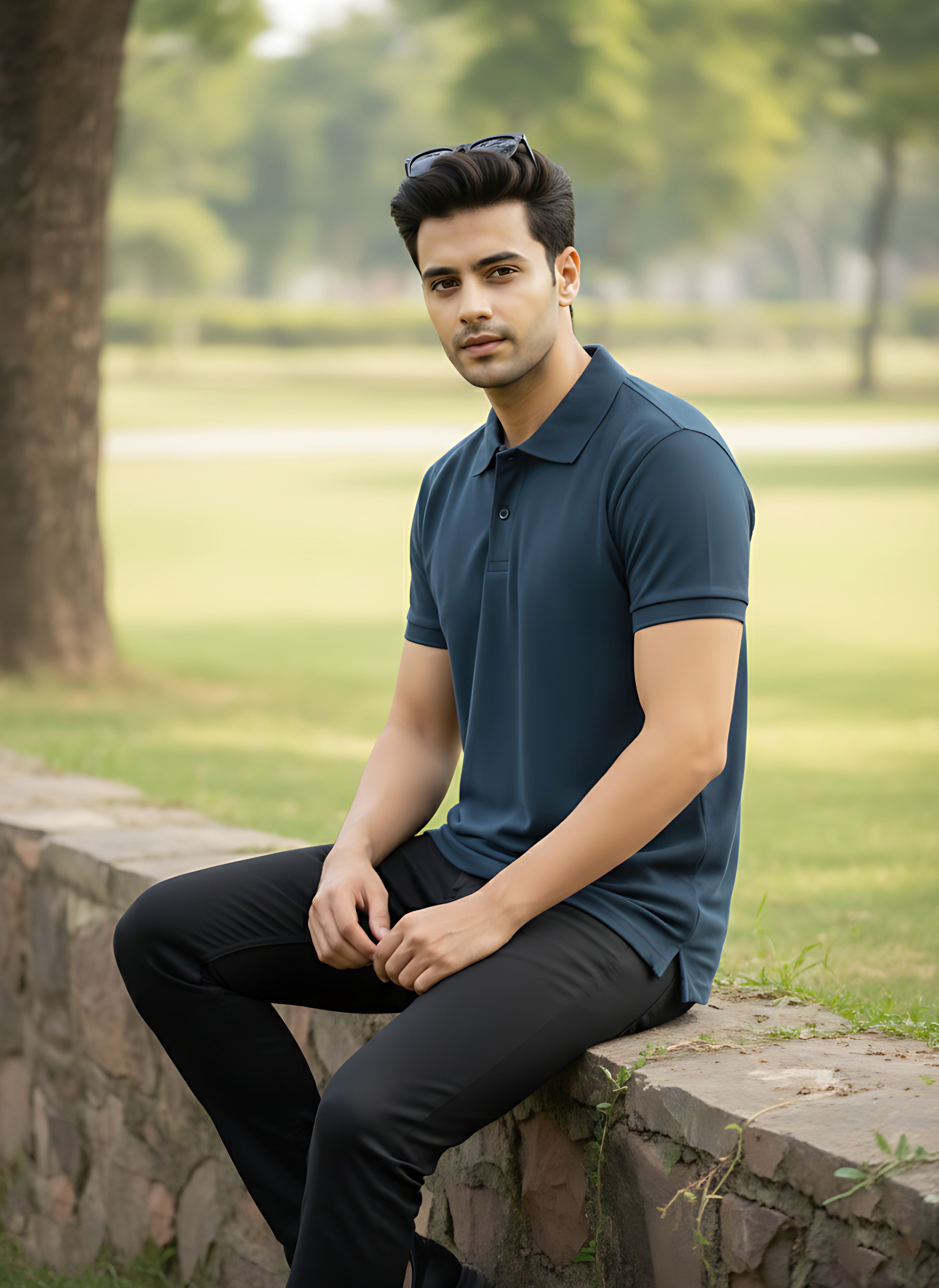 Airforce Blue Polo T-Shirt