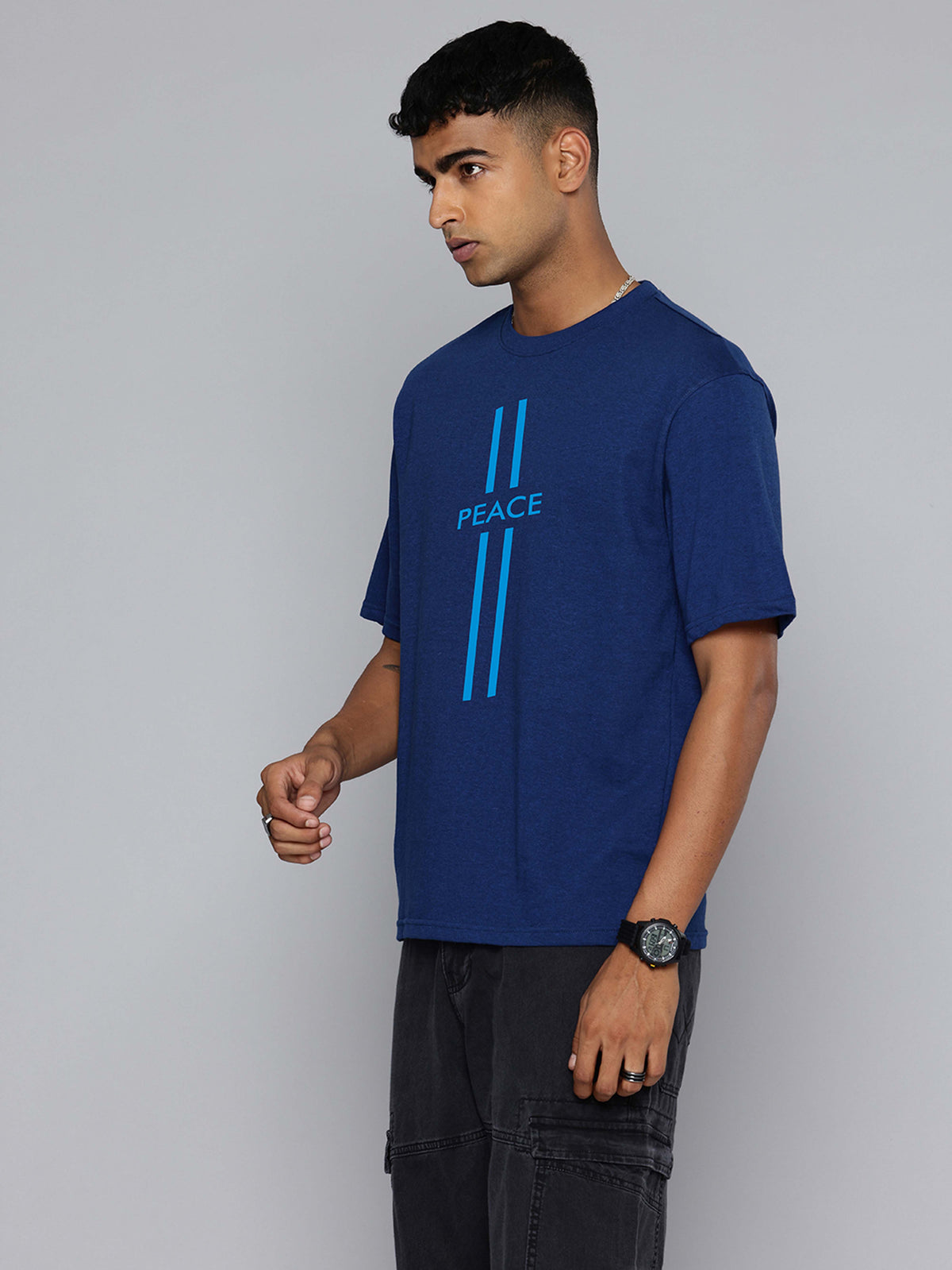 Graphic Oversized Peace Print Tshirt