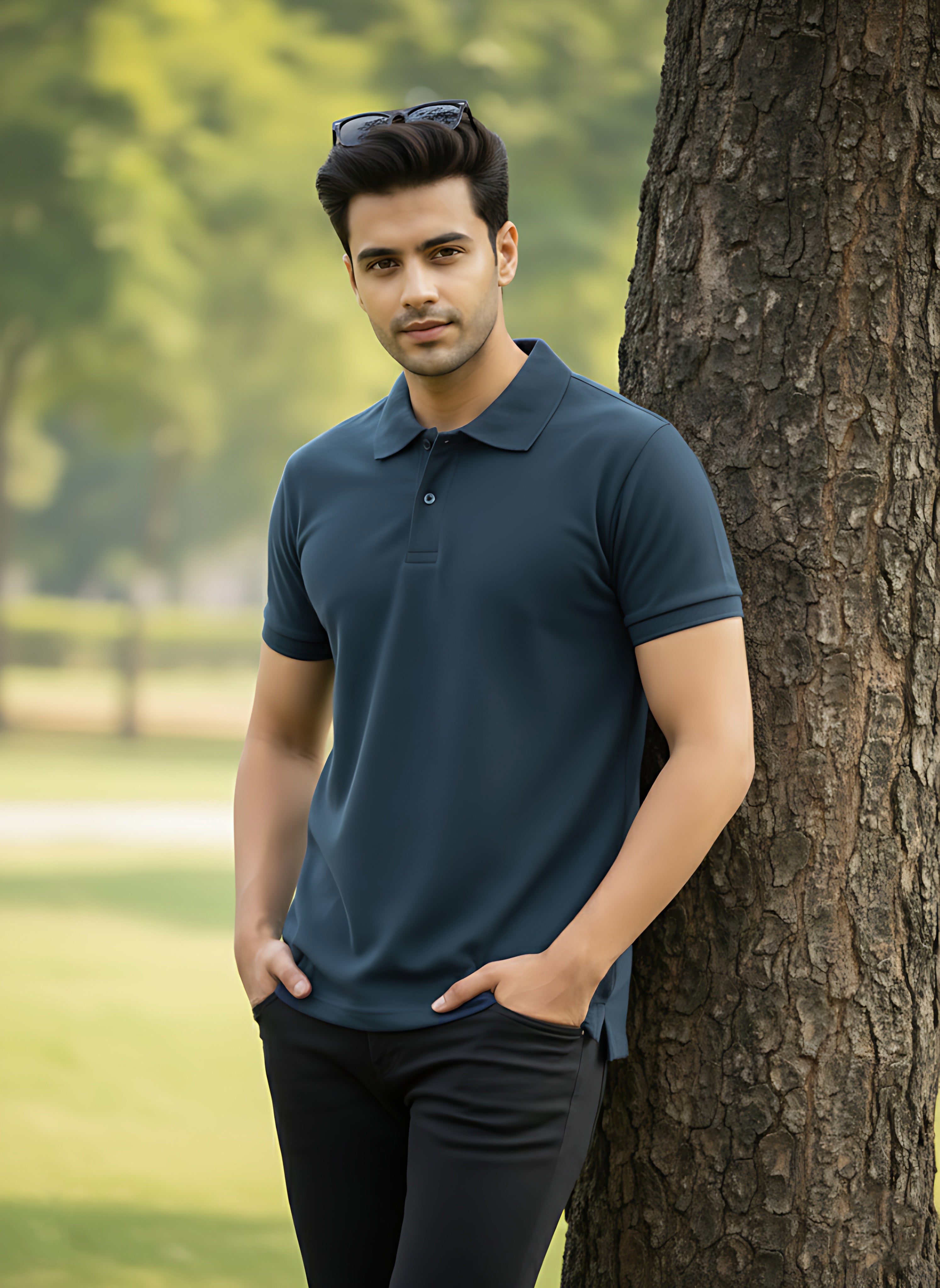 Airforce Blue Polo T-Shirt