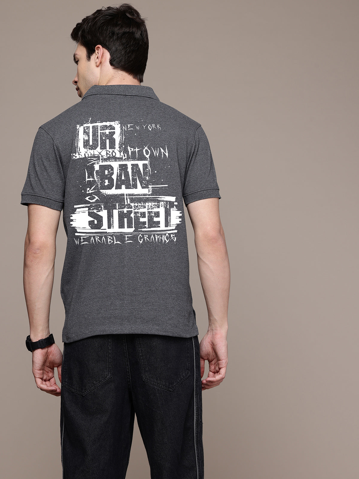 Graphic Polo Back Print Urban Street Tshirt
