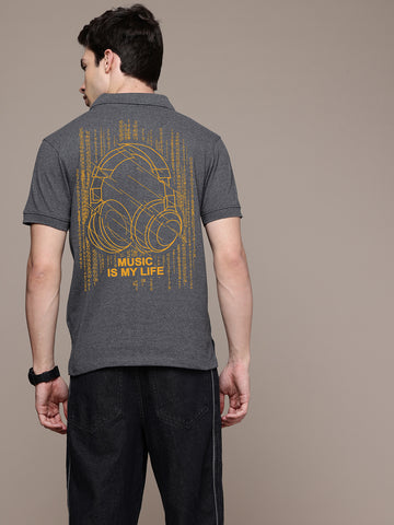 Graphic Polo HeadPhone Print T-Shirt