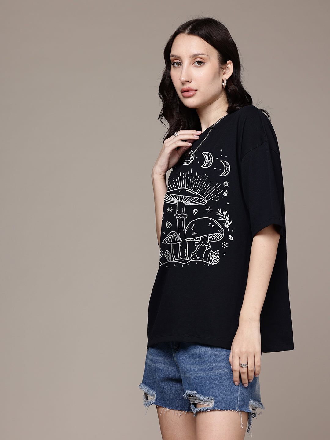 Graphic Oversized T-Shirt Mushroom