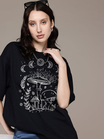 Graphic Oversized T-Shirt Mushroom