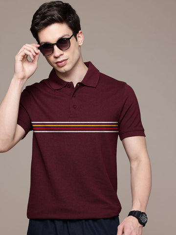 Graphic Polo Stripe Print T-Shirt