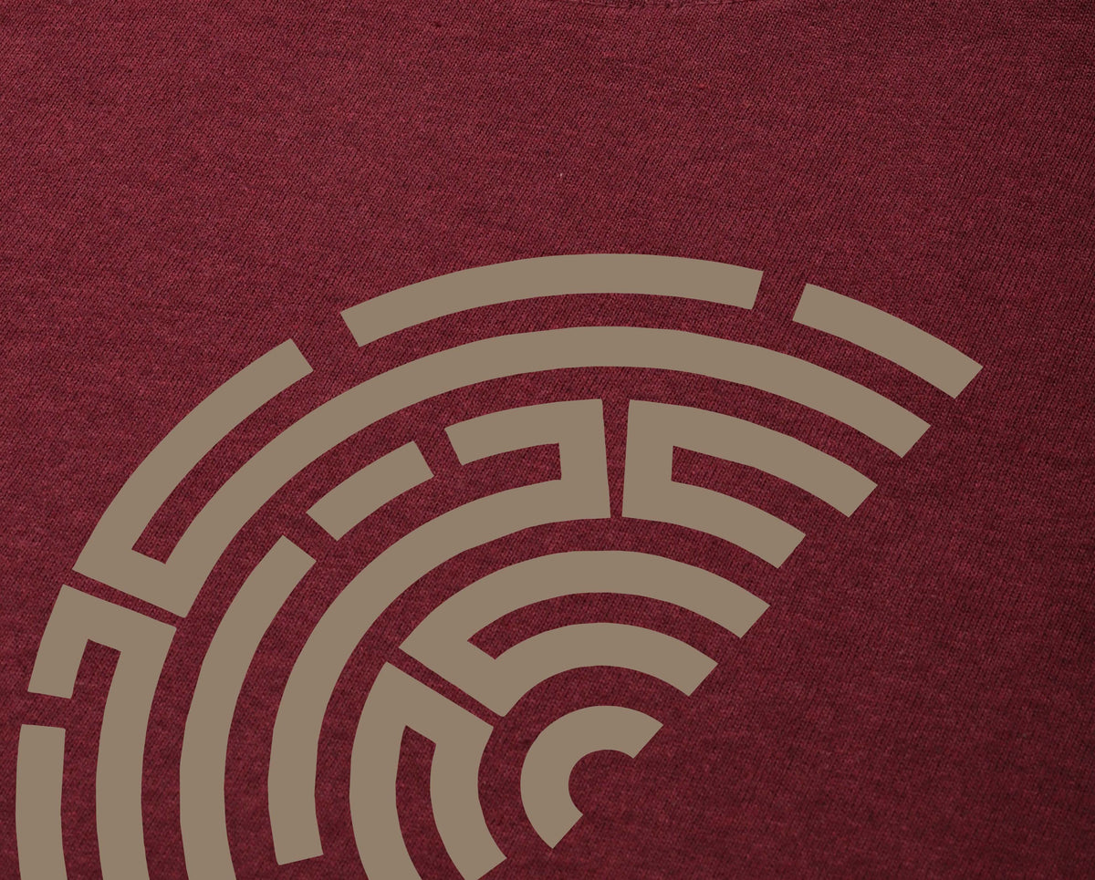 Mens graphic Long Sleeve Burgundy T-Shirt