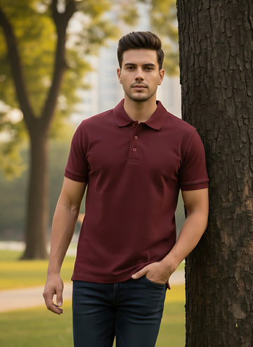 Bargundy Polo T-Shirt