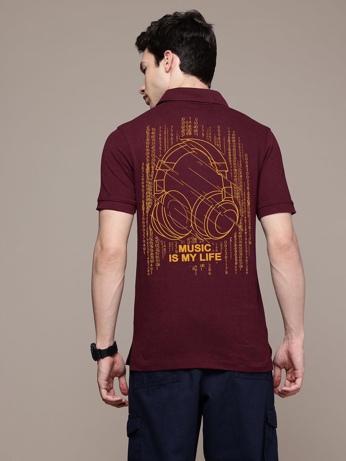 Graphic Polo HeadPhone Print T-Shirt
