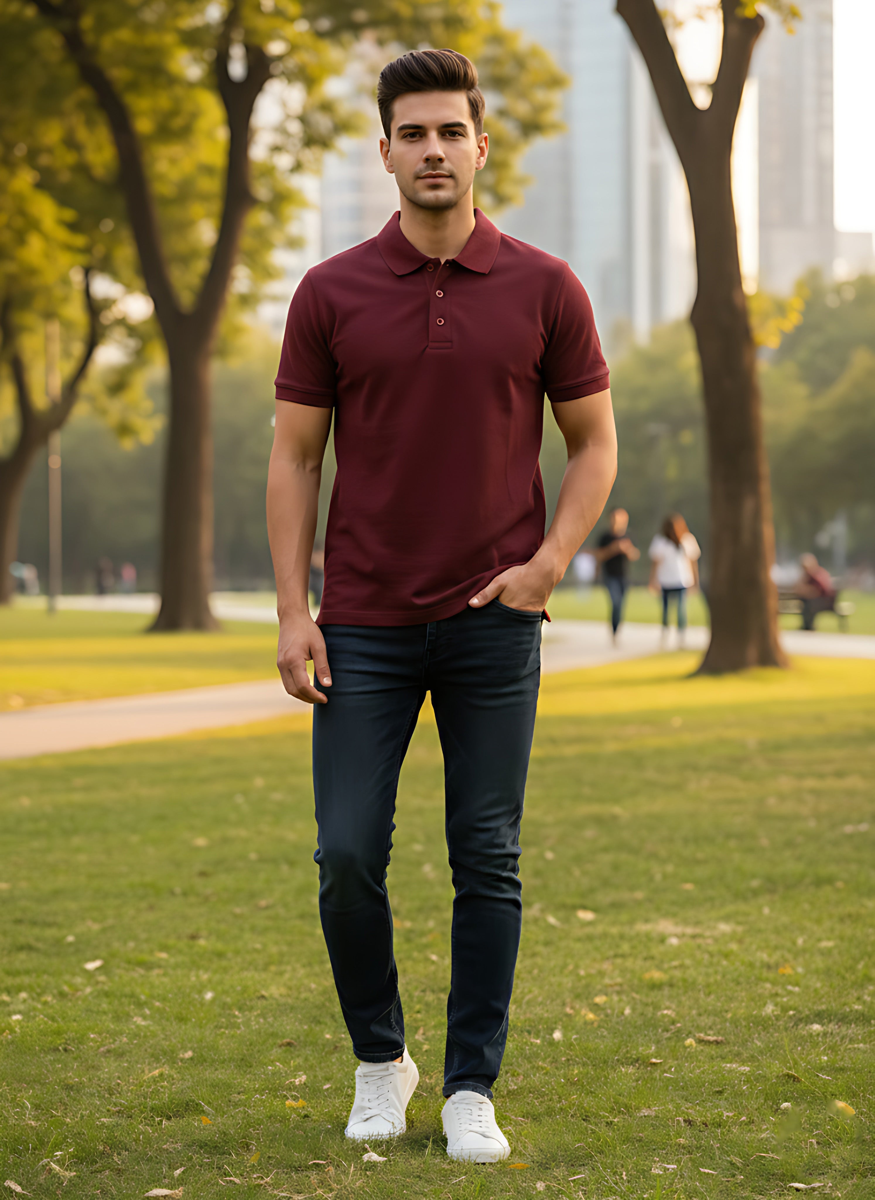 Bargundy Polo T-Shirt