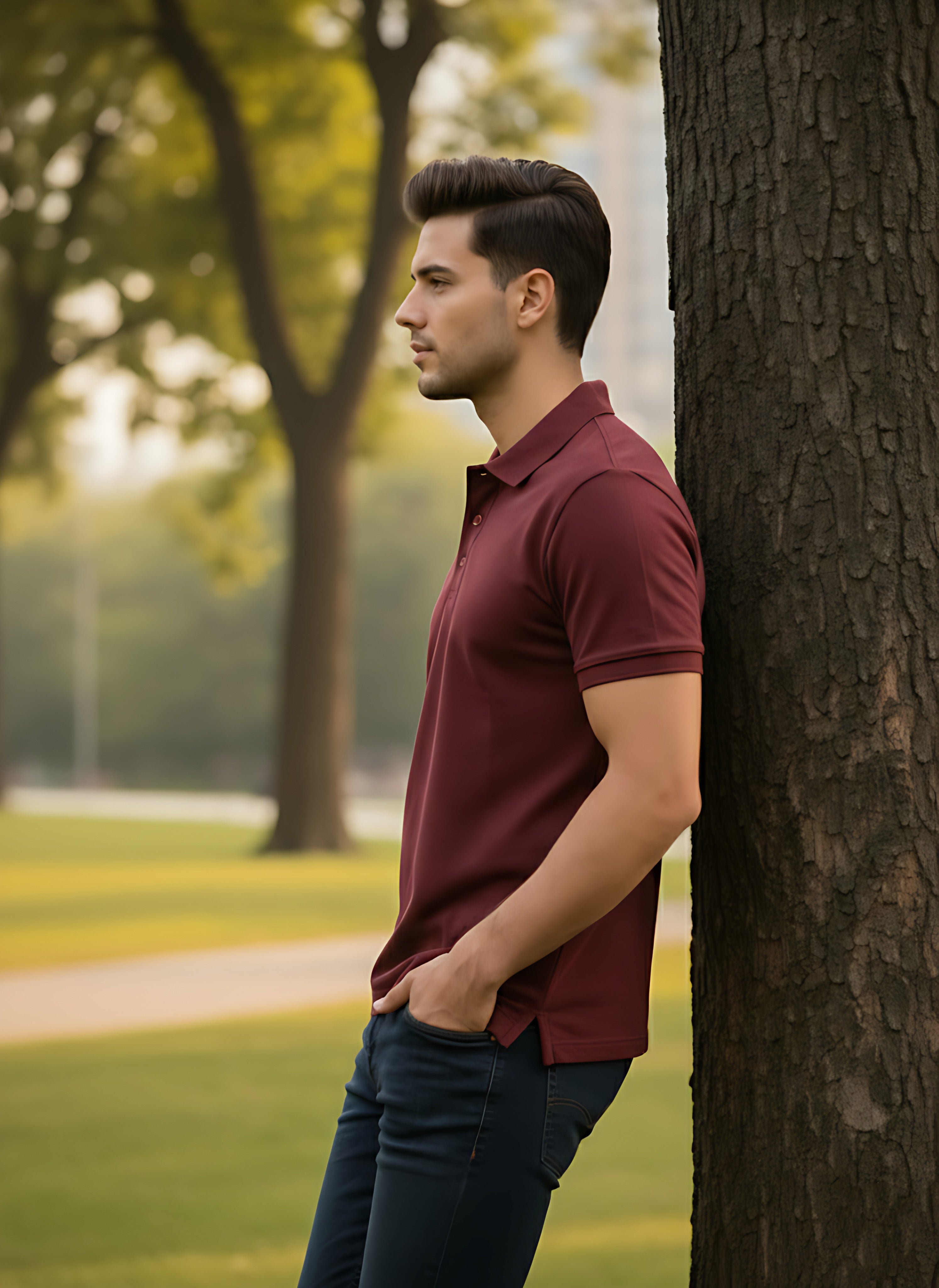 Bargundy Polo T-Shirt
