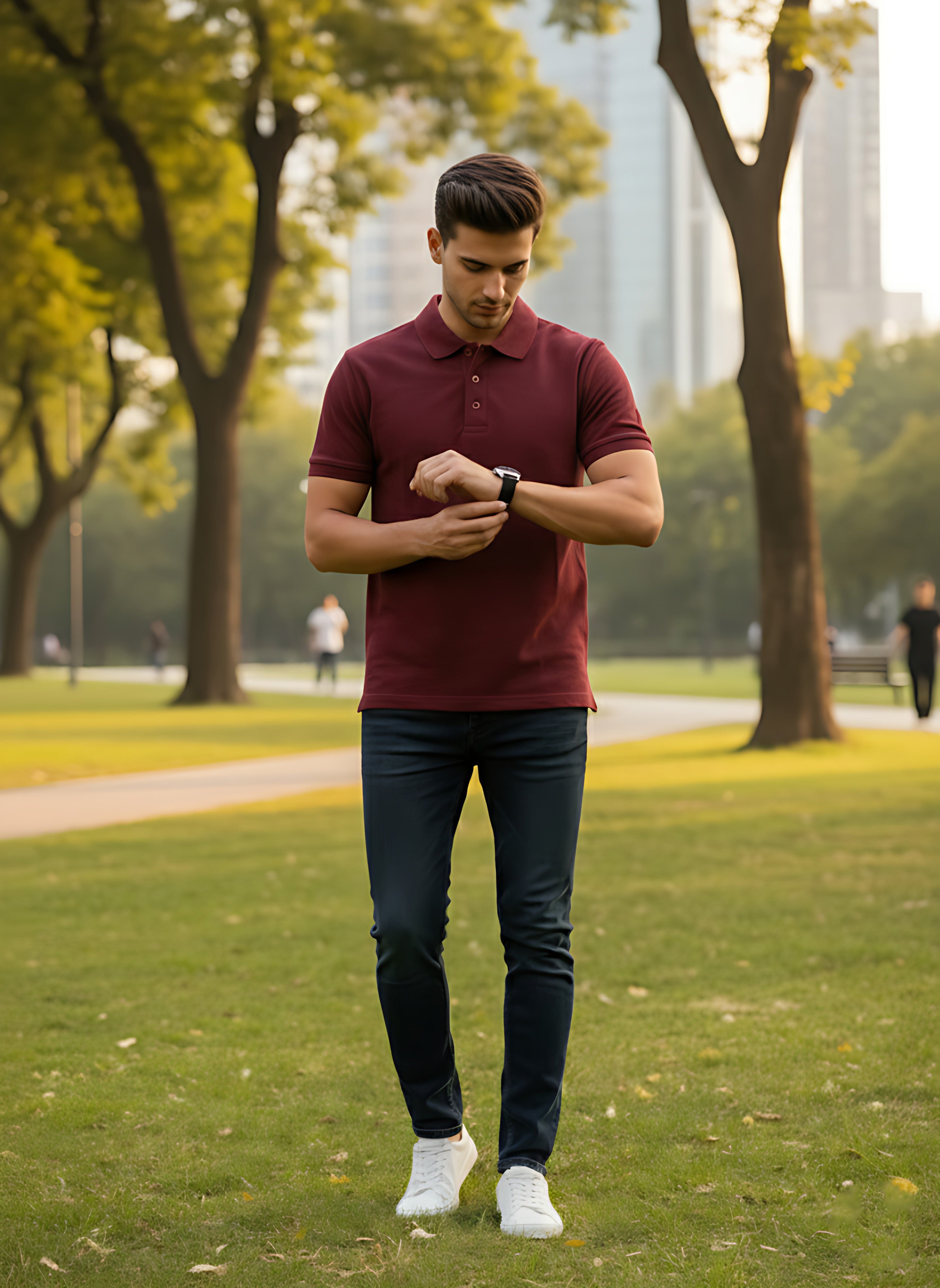 Bargundy Polo T-Shirt