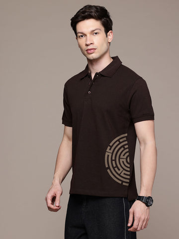 Graphic Polo Semi Circle Print T-Shirt