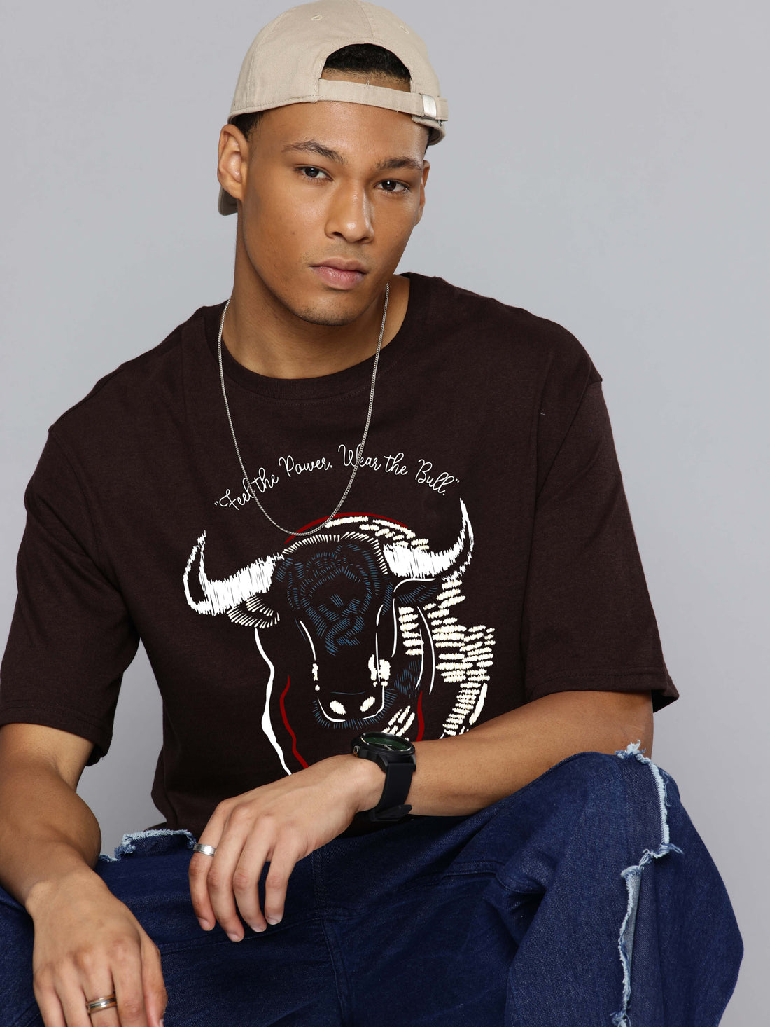 Graphic Oversized Buffalo Print Tshirt