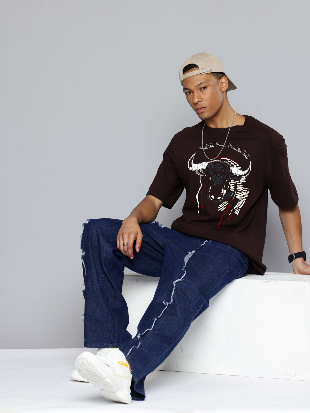 Graphic Oversized Buffalo Print Tshirt