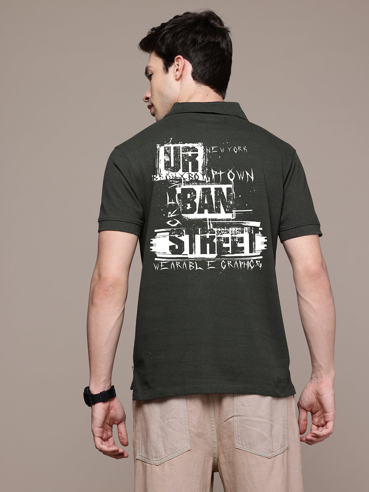 Graphic Polo Back Print Urban Street Tshirt