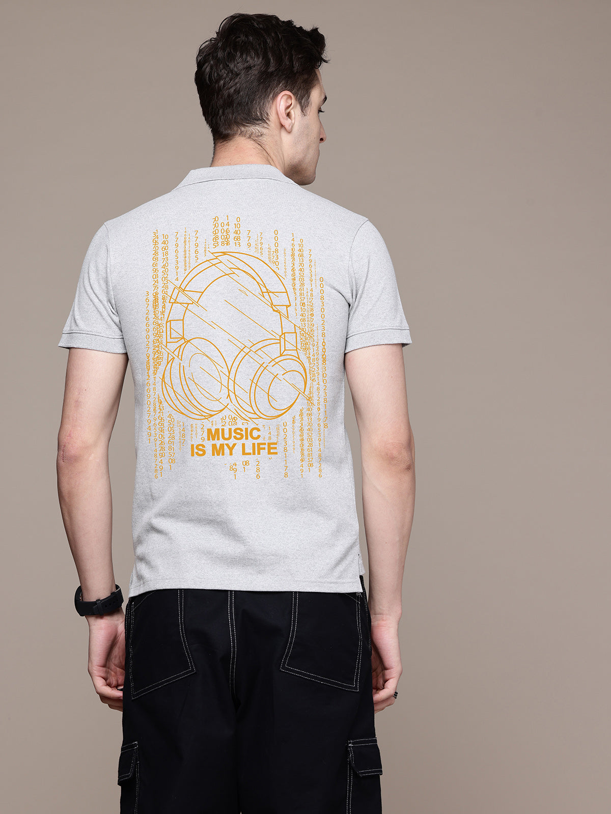 Graphic Polo HeadPhone Print T-Shirt