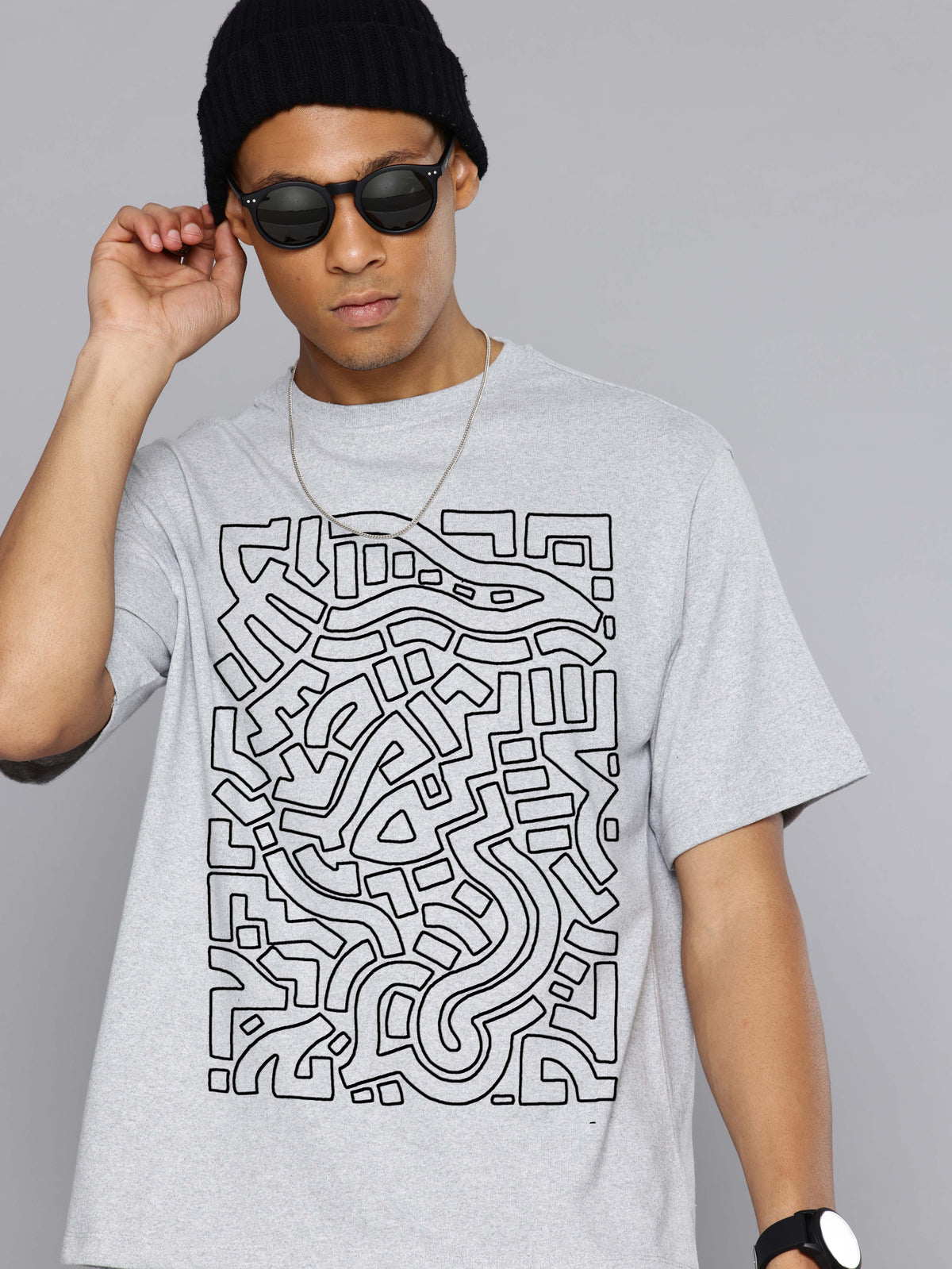 Graphic Oversized Puzzle Tshirt