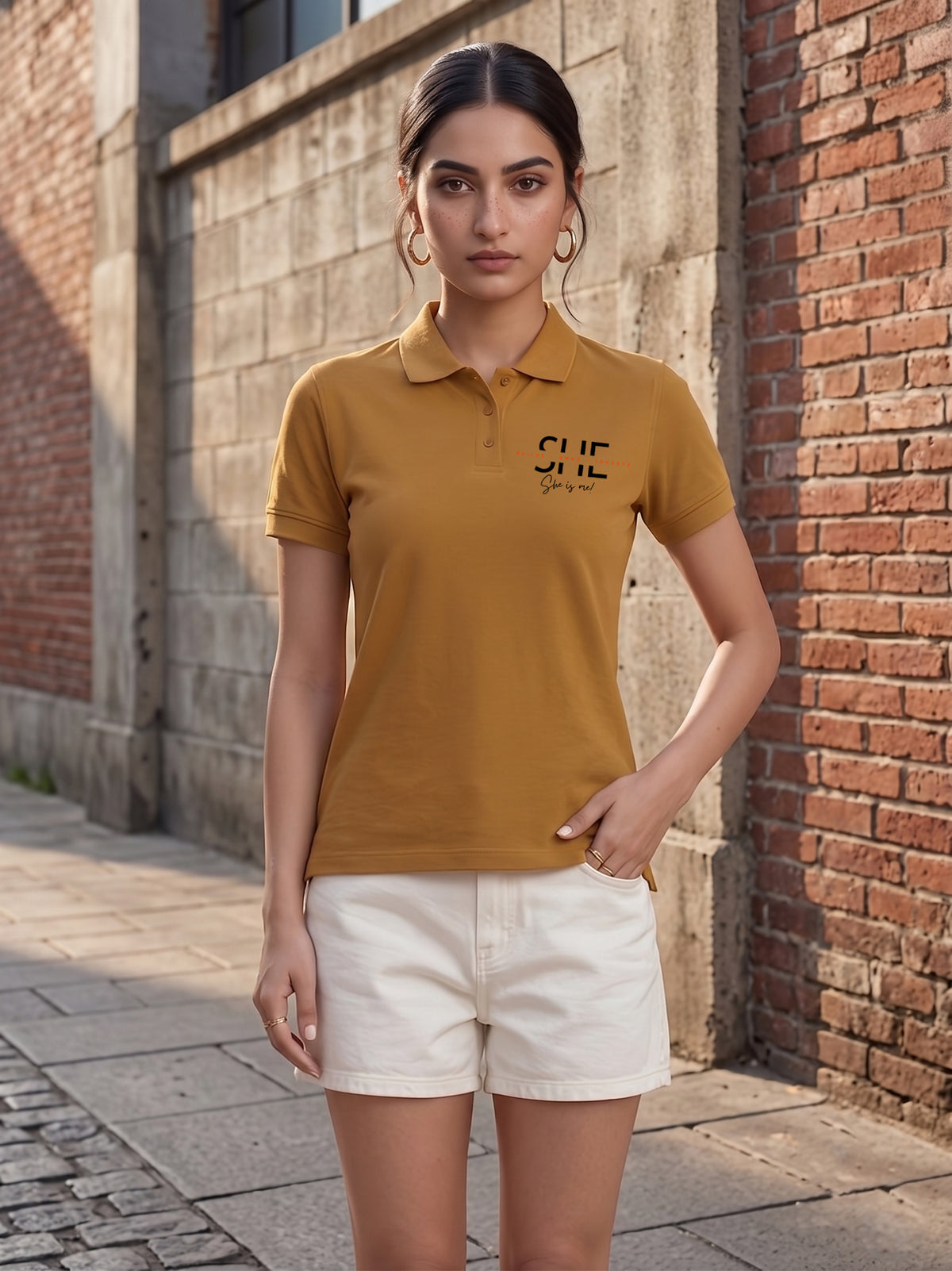 Womens Graphic Polo T-Shirt She