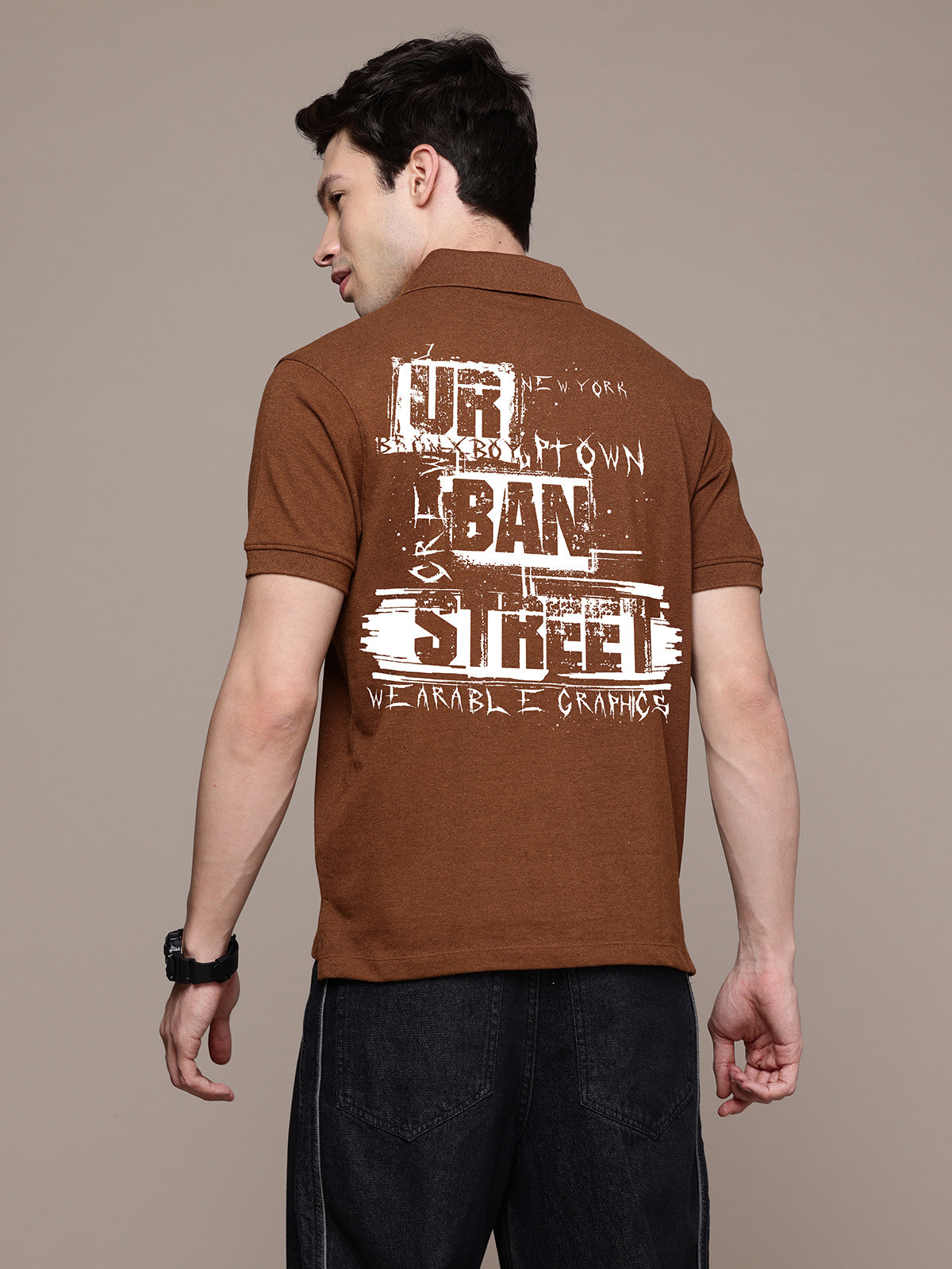 Graphic Polo Back Print Urban Street Tshirt