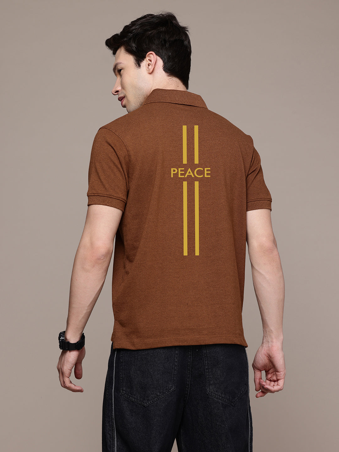 Graphic Polo Peace Print T-Shirt