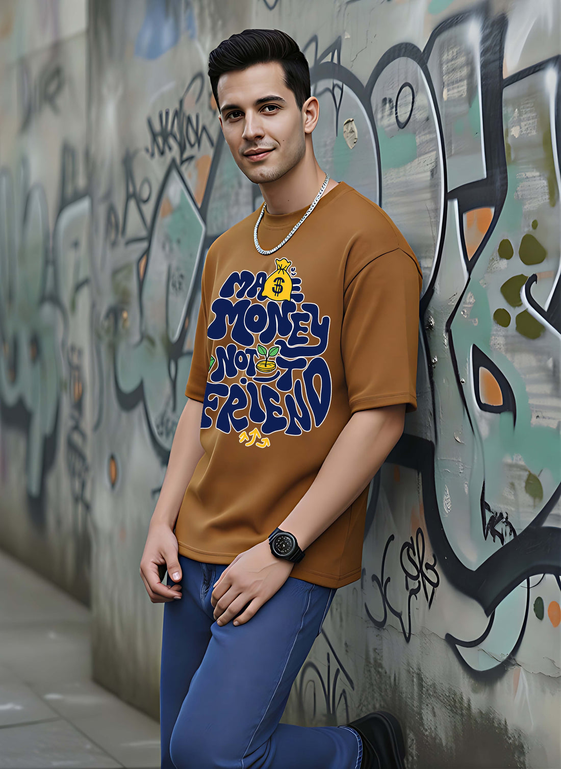 Graphic Oversized Make Money Tshirt