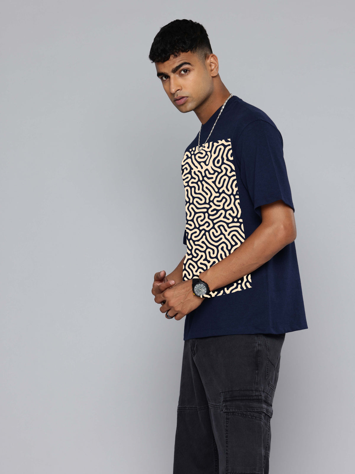 Graphic Oversized Box Print Tshirt