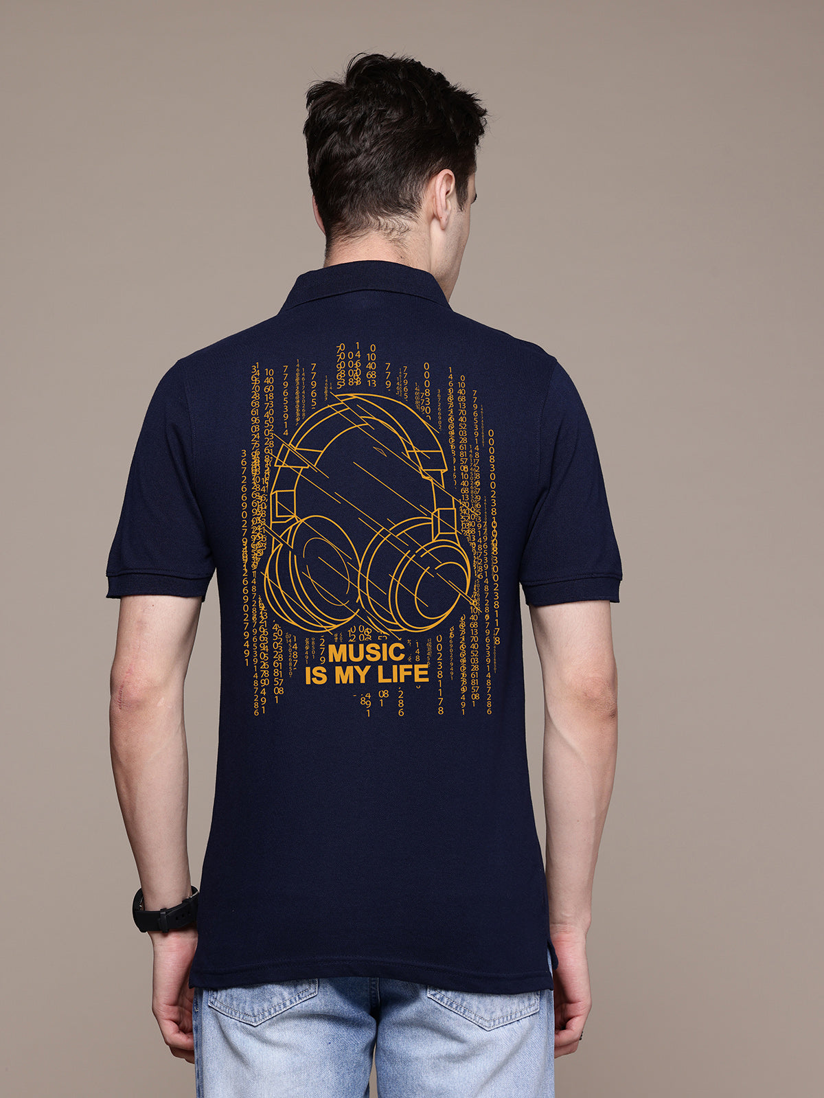 Graphic Polo HeadPhone Print T-Shirt