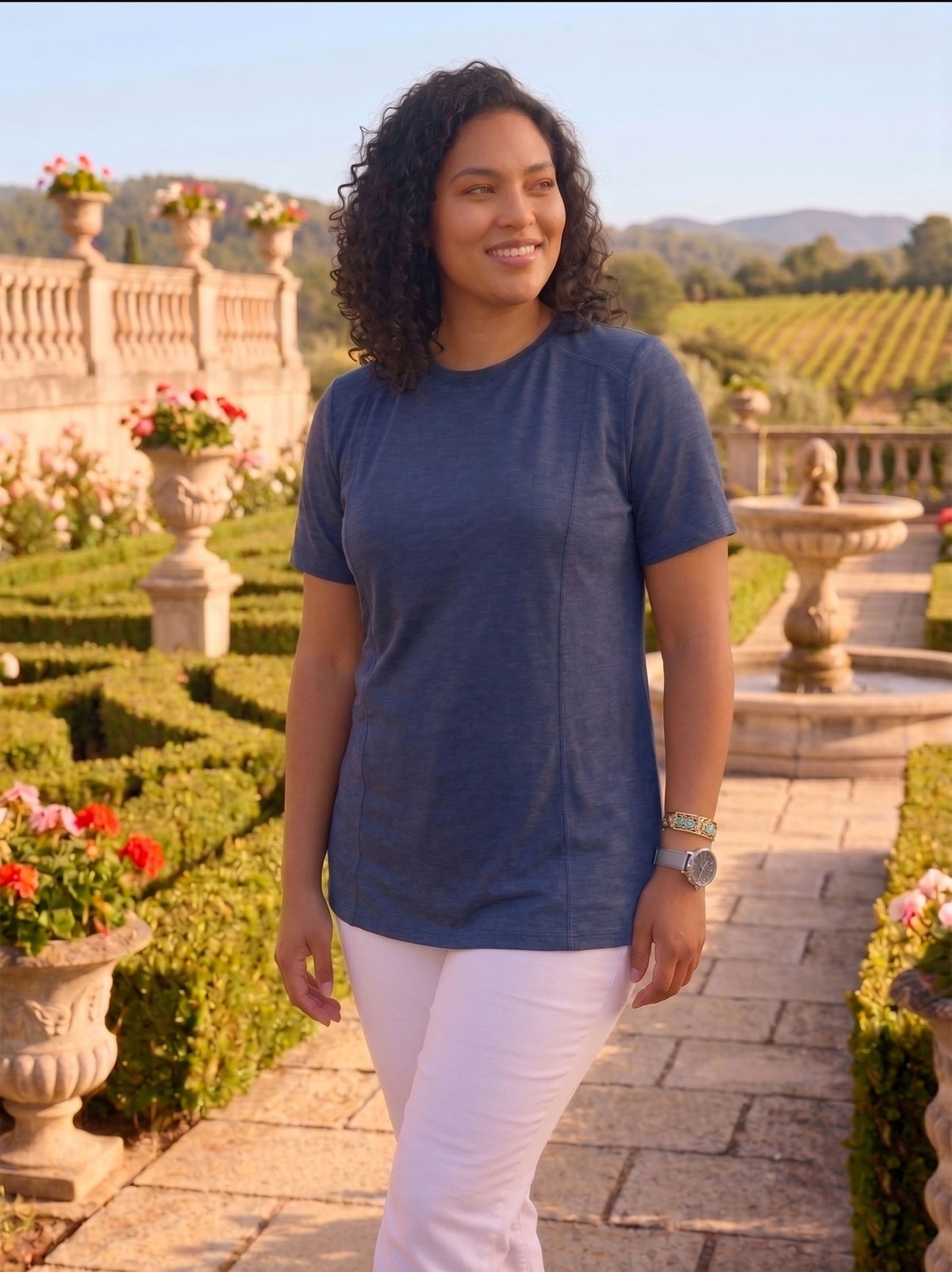 Navy Melange Plus Size T-Shirt
