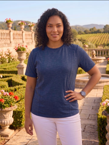 Navy Melange Plus Size T-Shirt
